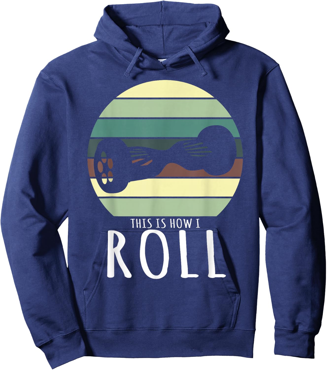 How to Roll Retro Hoverboard Design Hoodie - Hoodie | Navy