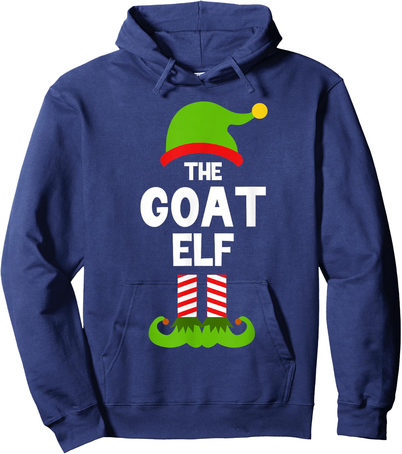 Funny The Goat Elf Christmas Family Party Pajama Hoodie - Hoodie | Navy