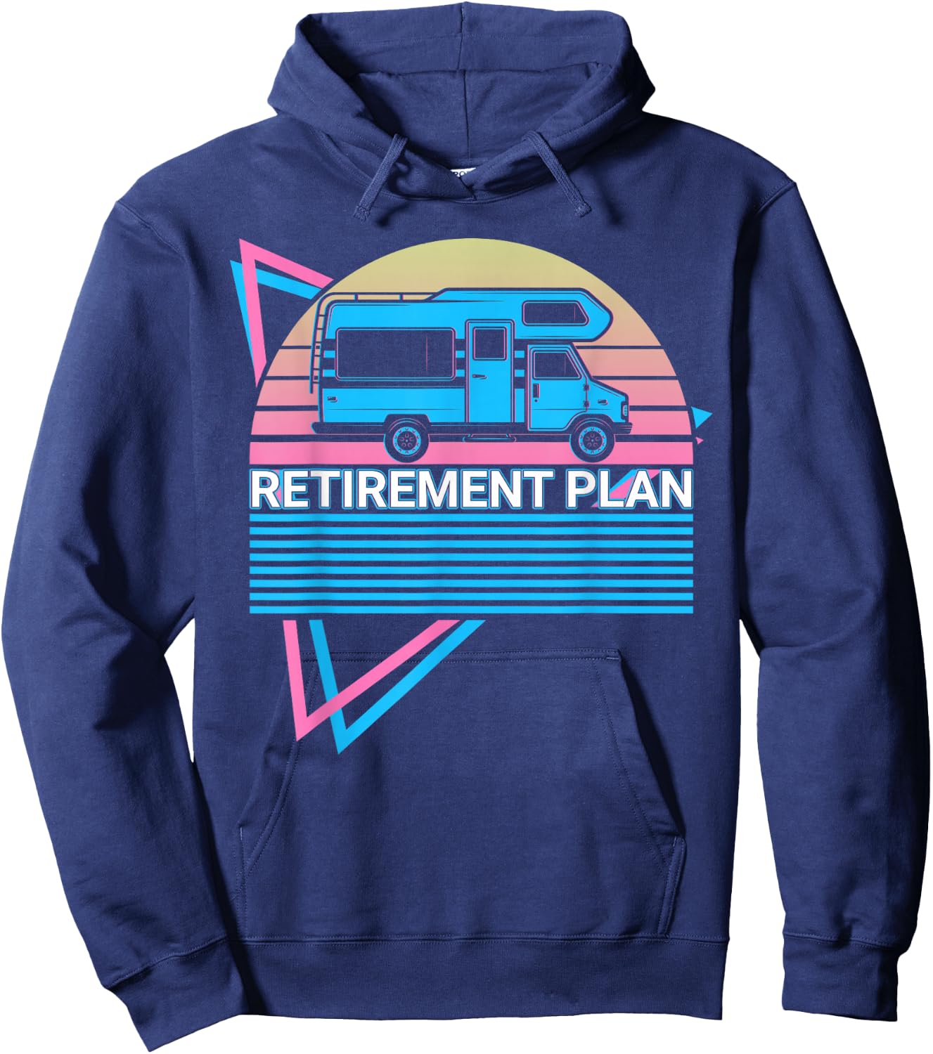 RV Camping RV Camping Truck Camping Retro Hoodie - Hoodie | Navy