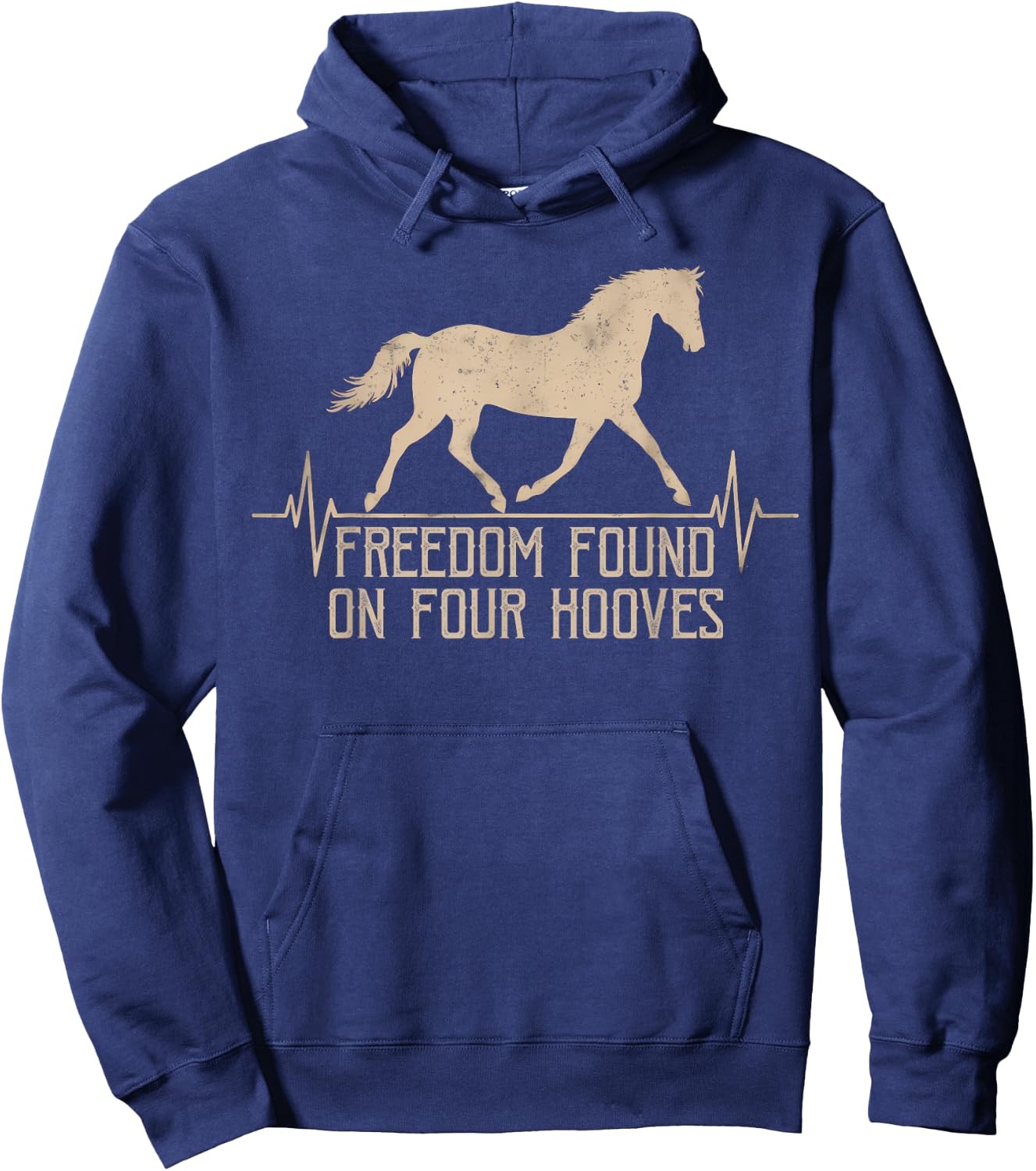 Horse Lover Freedom Found on Four Hooves Vitality Horse Hoodie - Hoodie | Navy