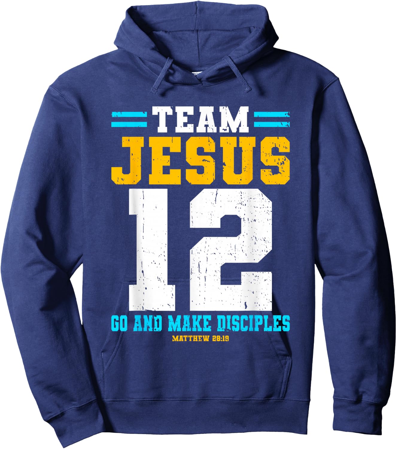 Jesus Baseball Team Jesus Christian Matthew 28:19 Verse Hoodie - Hoodie | Navy