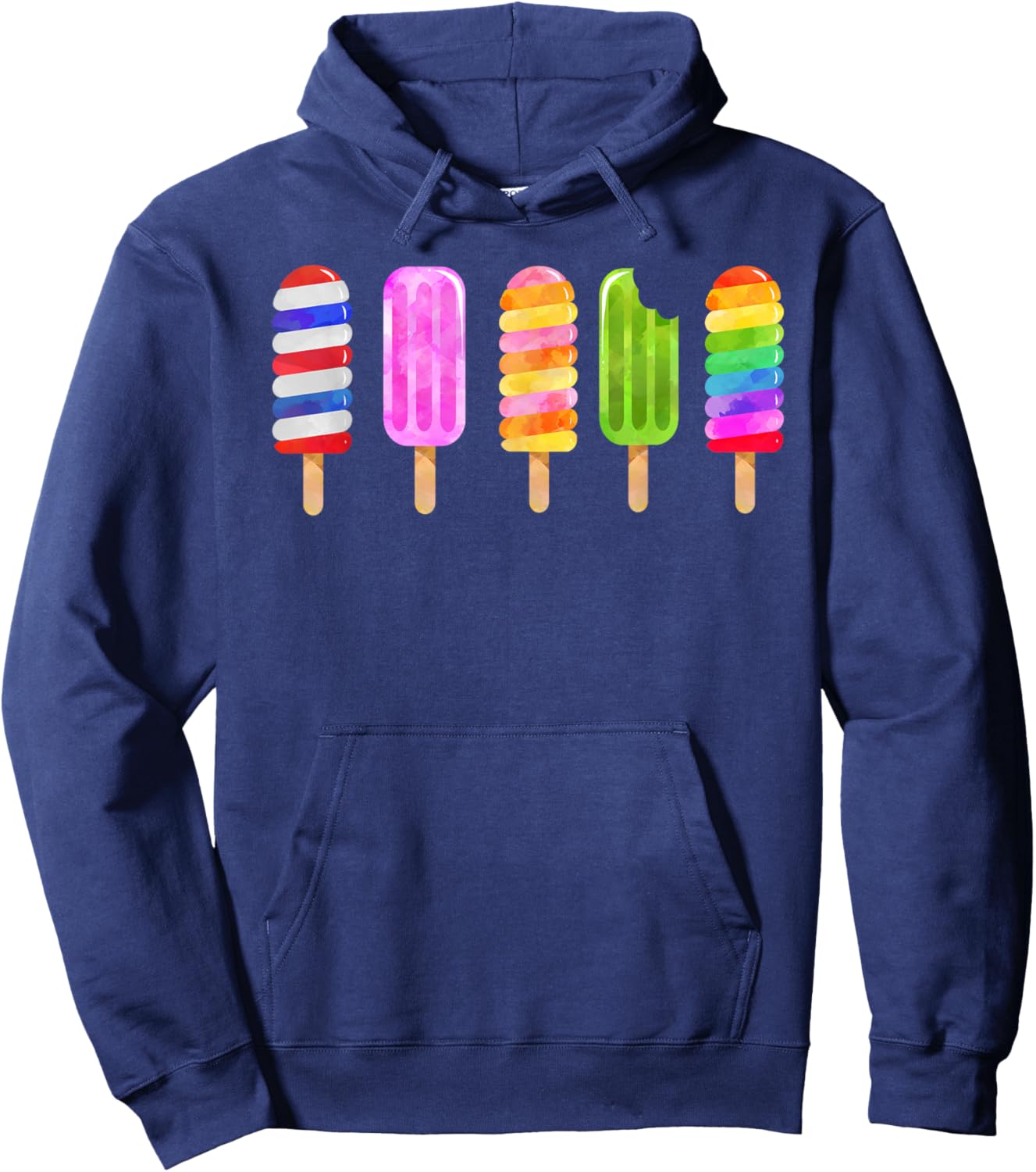 Summer Shirt for Kids Popsicles Fun Birthday Camp Swimming Hoodie - Hoodie | Navy