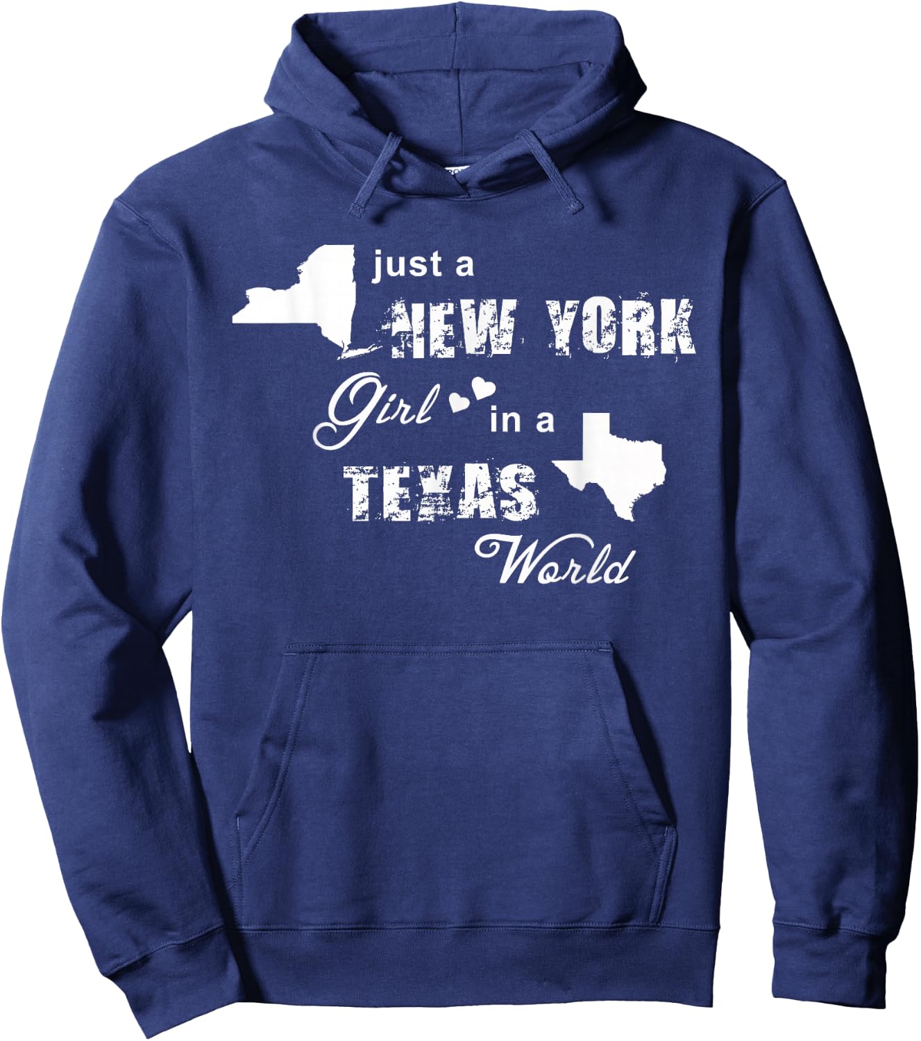 Just a New York girl in a Texas world t shirt printing Hoodie - Hoodie | Navy