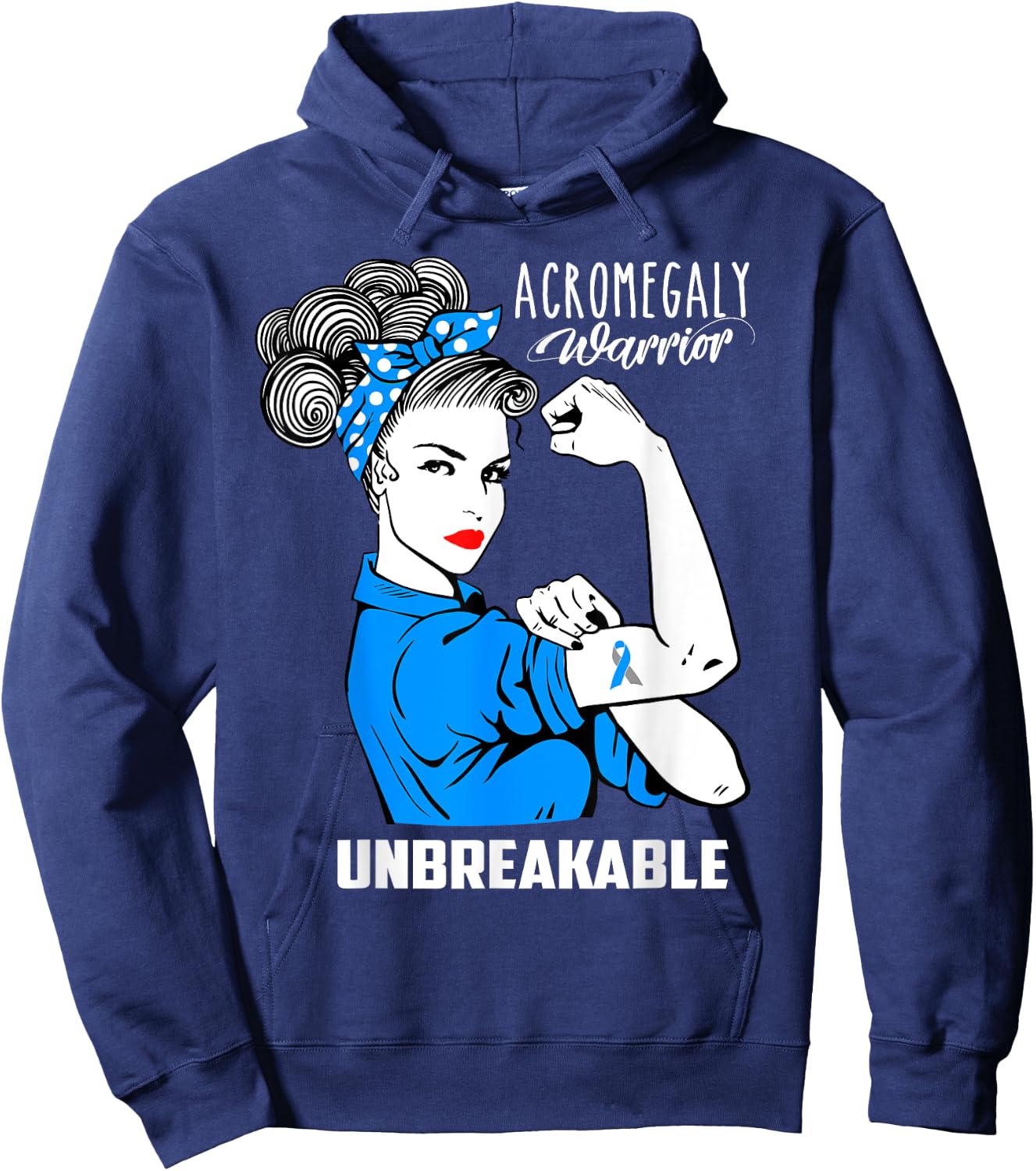 Acromegaly Warrior Unbreakable Shirt Acromegaly Awareness Hoodie - Hoodie | Navy