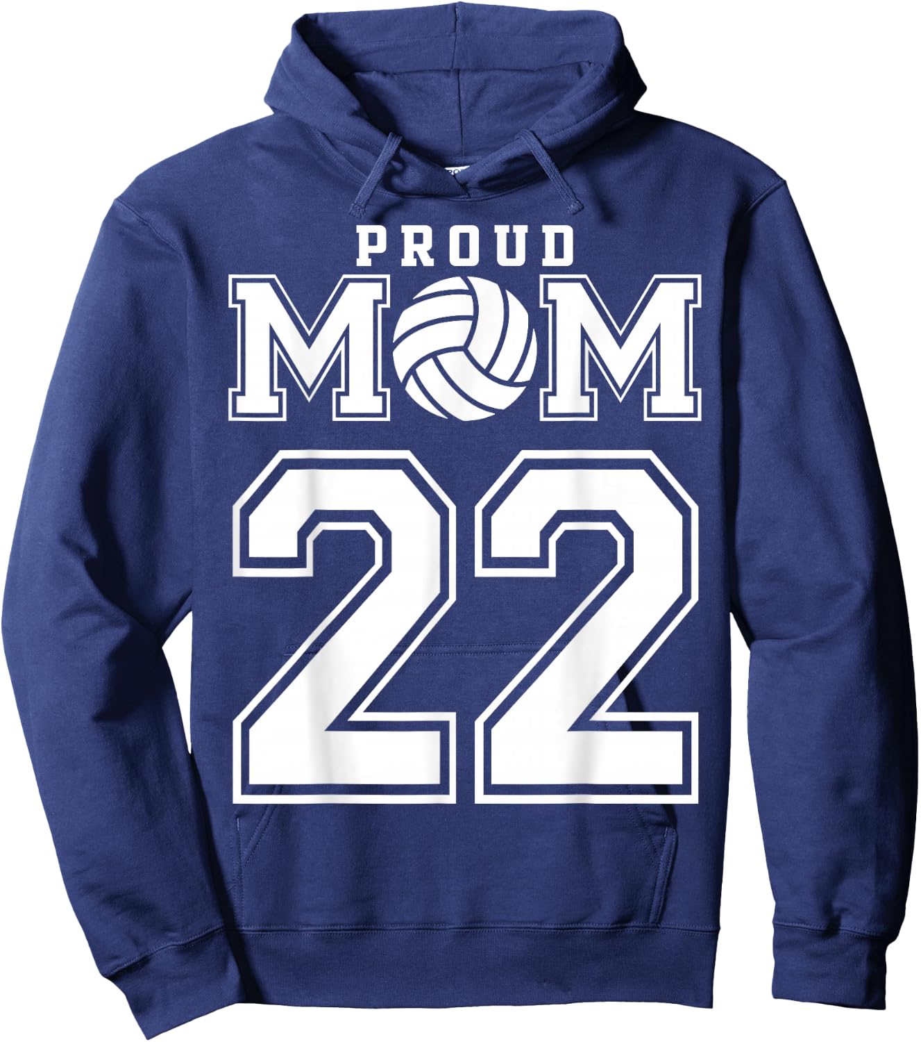 Custom Proud Volleyball Mom Number 22 Personalized Women Hoodie - Hoodie | Navy