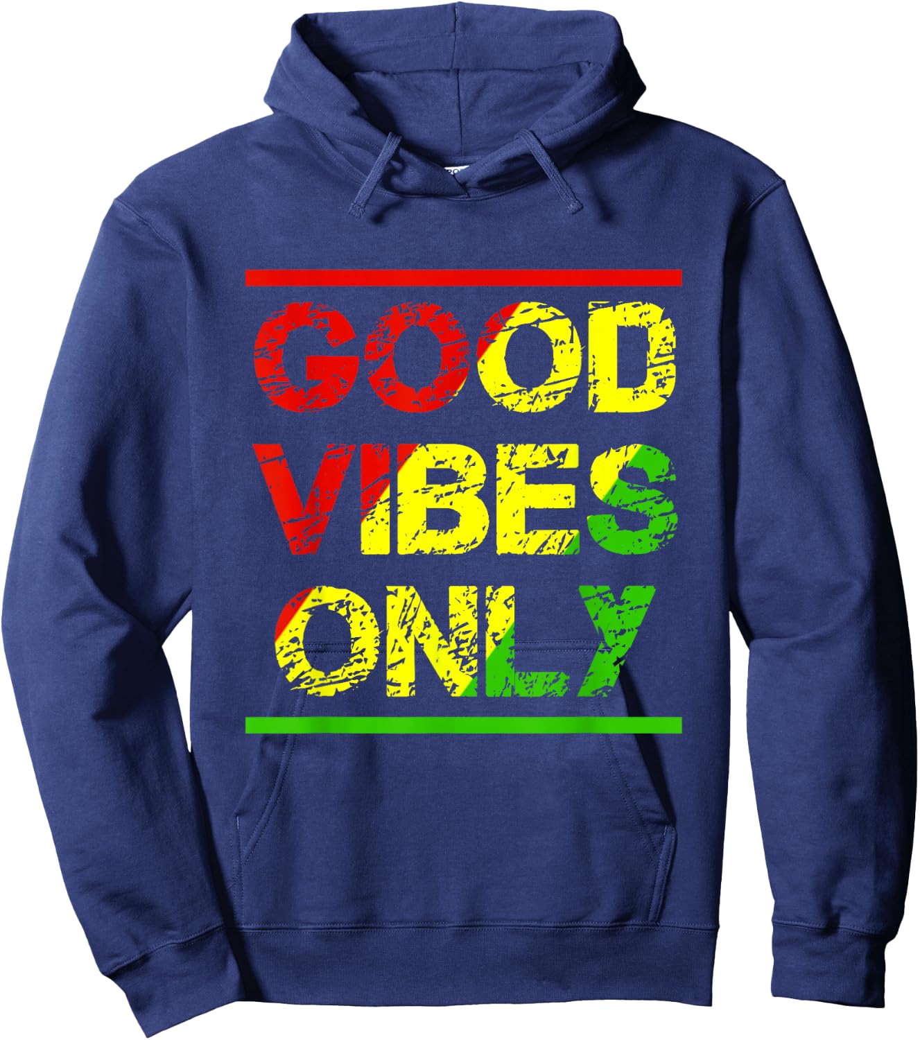 Reggae Music Jamaica Lover Reggae Good Vibes Only Rasta Design Hoodie - Hoodie | Navy