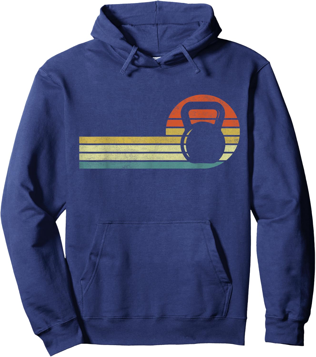 Vintage Kettlebell Workout Strong Gym Fitness Hoodie - Hoodie | Navy