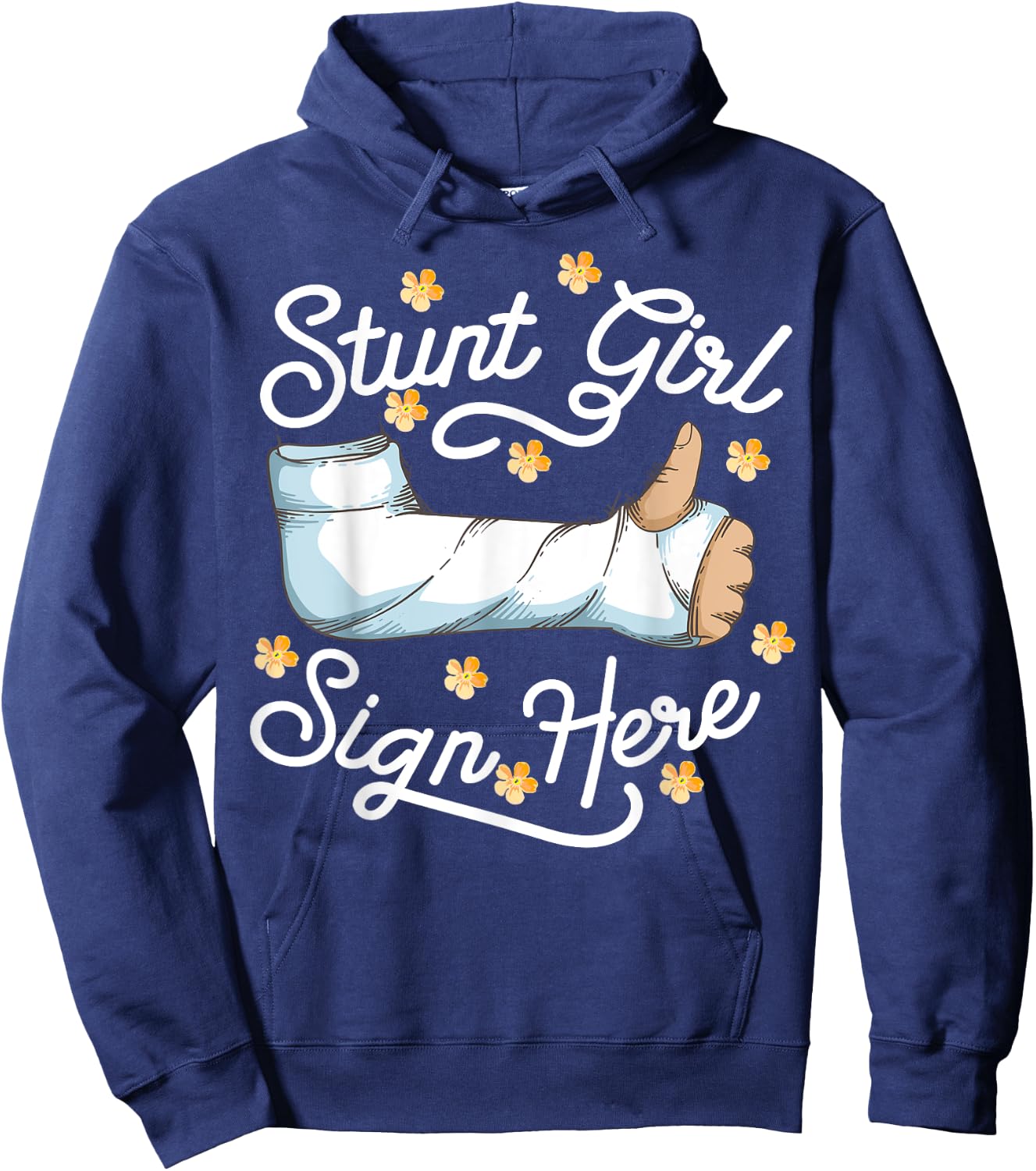 Funny Broken Arm Get Well Gift Girls Kids Bone Fracture Hoodie - Hoodie | Navy
