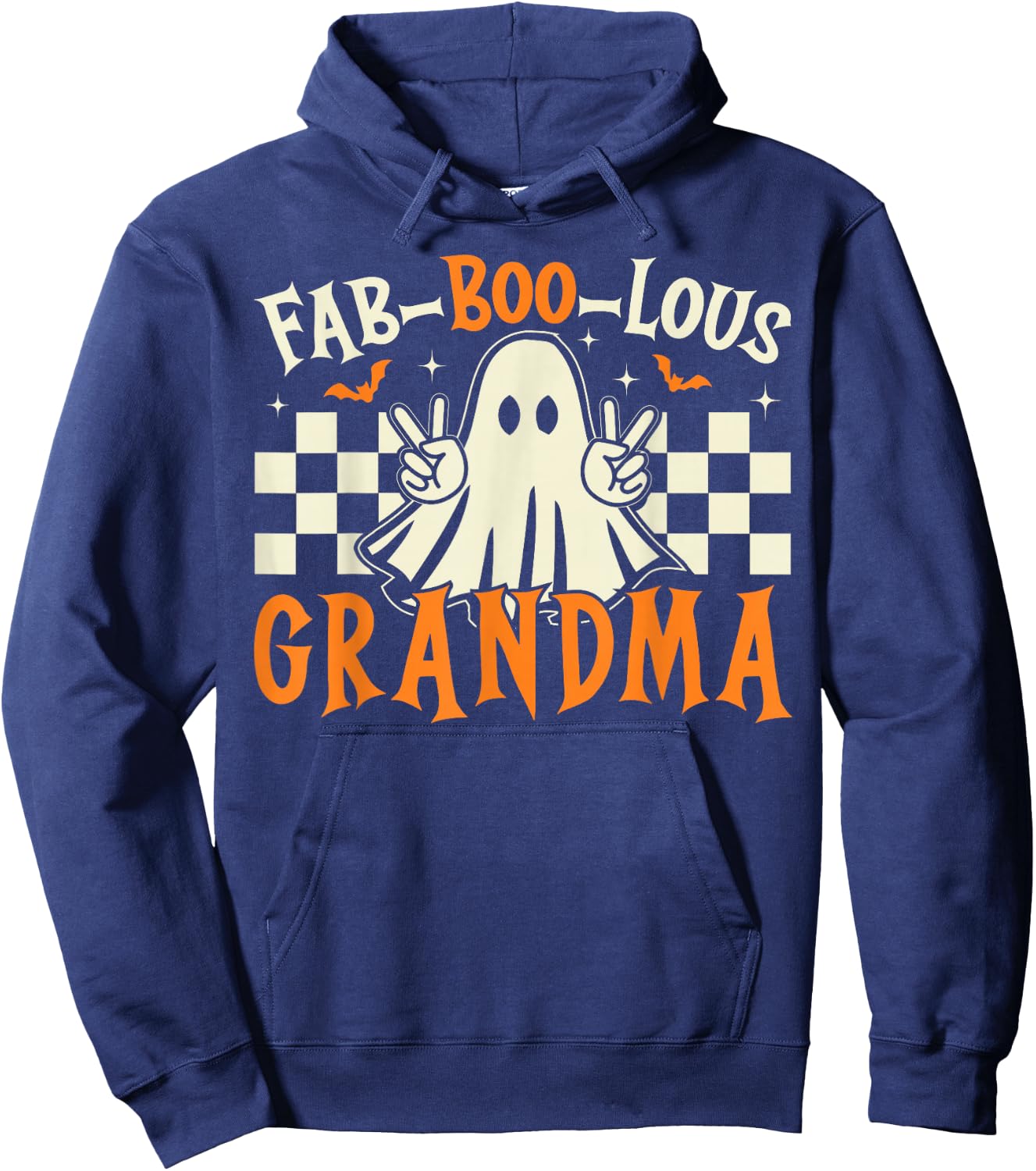Fab Boo Lous Grandma Ghost Spooky Grandma Halloween Costume Hoodie - Hoodie | Navy