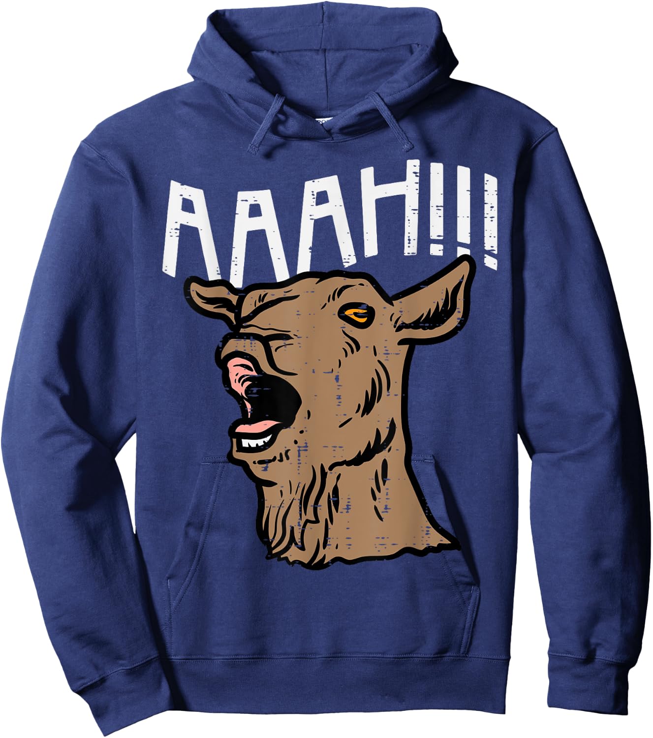 Goat Aaah Bleating Scream Animal Lover Farmer Men Women Kids Hoodie - Hoodie | Navy