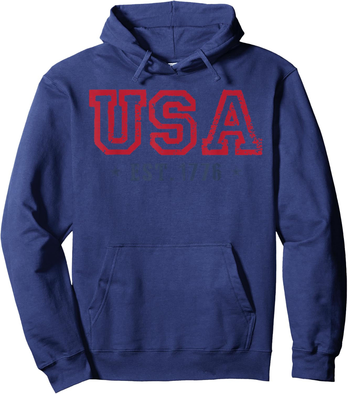 4th Of July Patriotic US Flag USA Est 1776 America Men women Hoodie - Hoodie | Navy