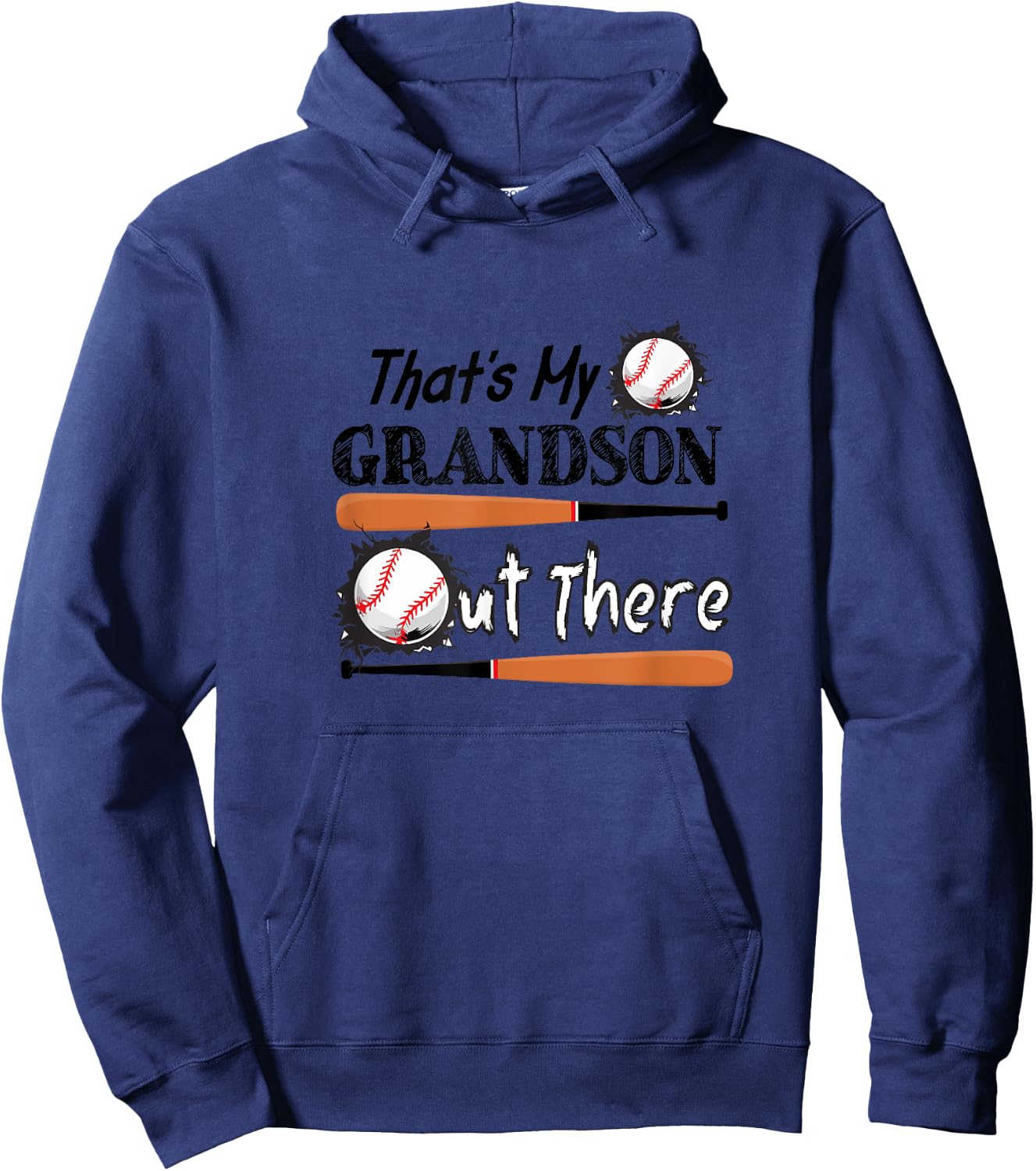 That's My Grandson Out There Baseball Grandma Father's Day Hoodie - Hoodie | Navy