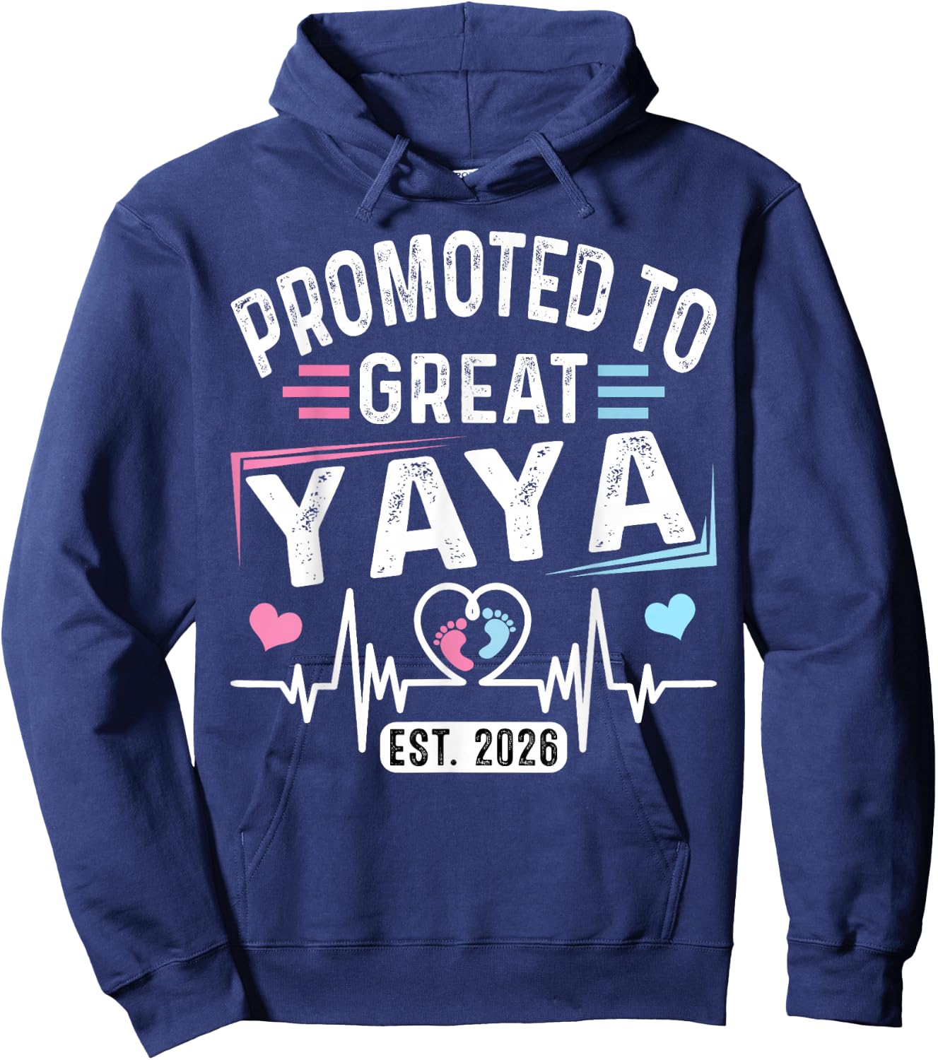 Promoted to Great Yaya Est. 2026 Soon to Be Yaya Hoodie - Hoodie | Navy