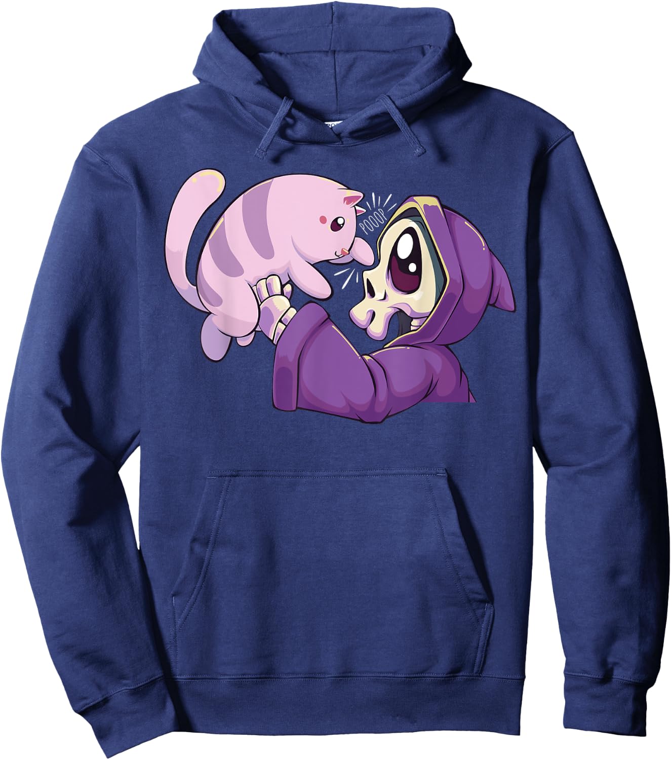 Pastel Goth Kawaii Reaper and Cat Women Hoodie - Hoodie | Navy