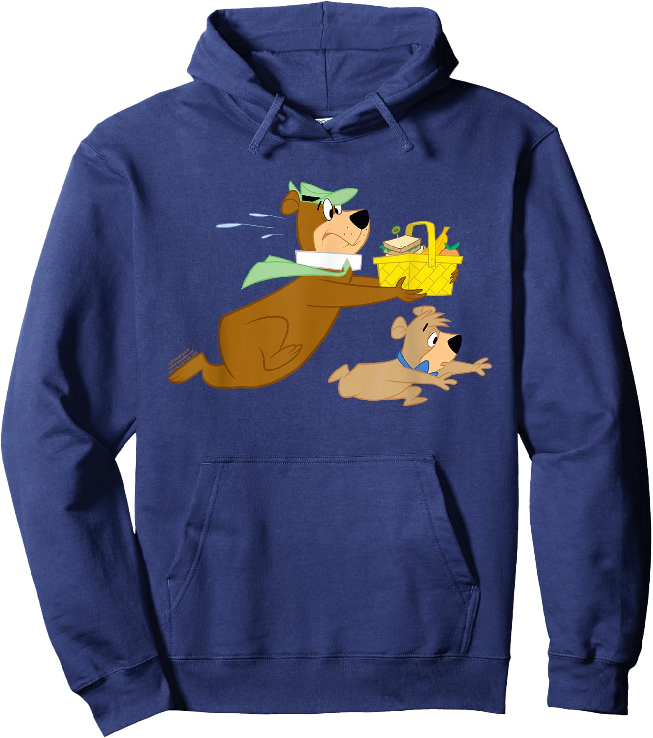 Yogi Bear and Boo Boo Steal Picnic Basket Hoodie - Hoodie | Navy
