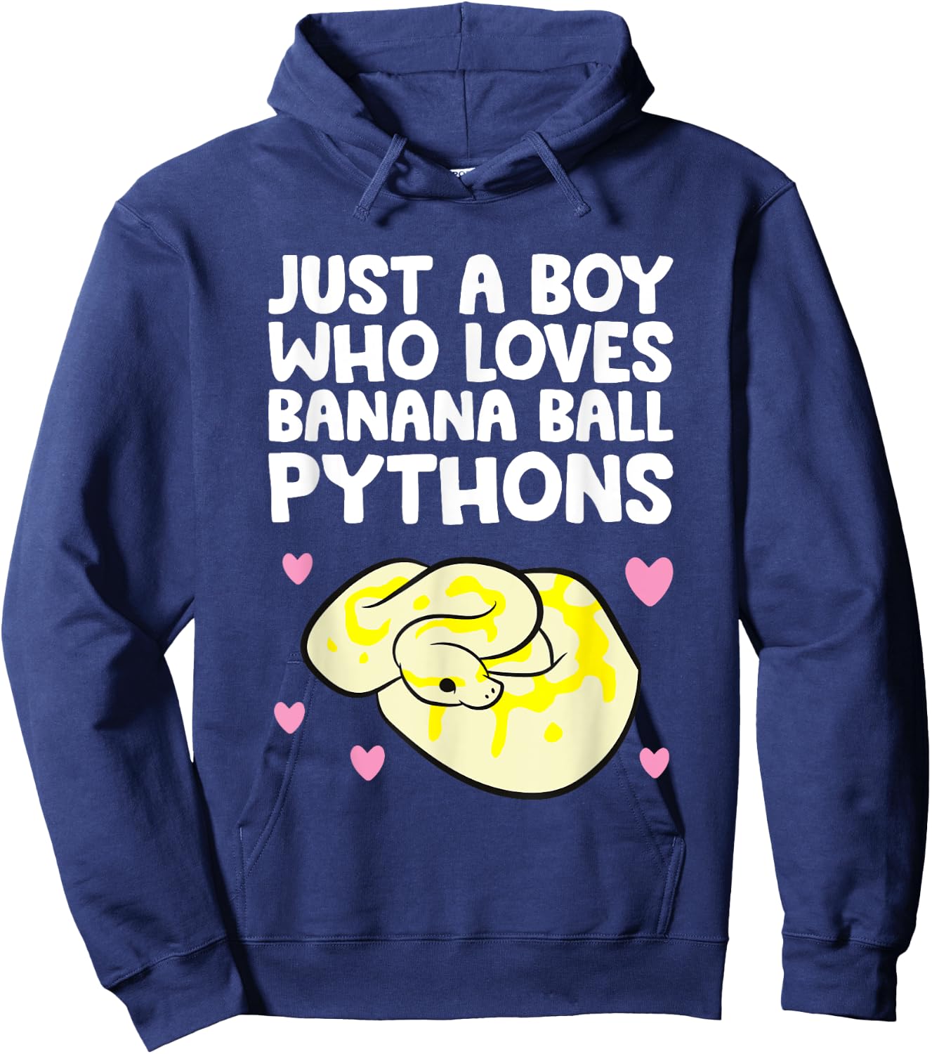 Python Regius - Just A Boy Who Loves Banana Ball Pythons Hoodie - Hoodie | Navy
