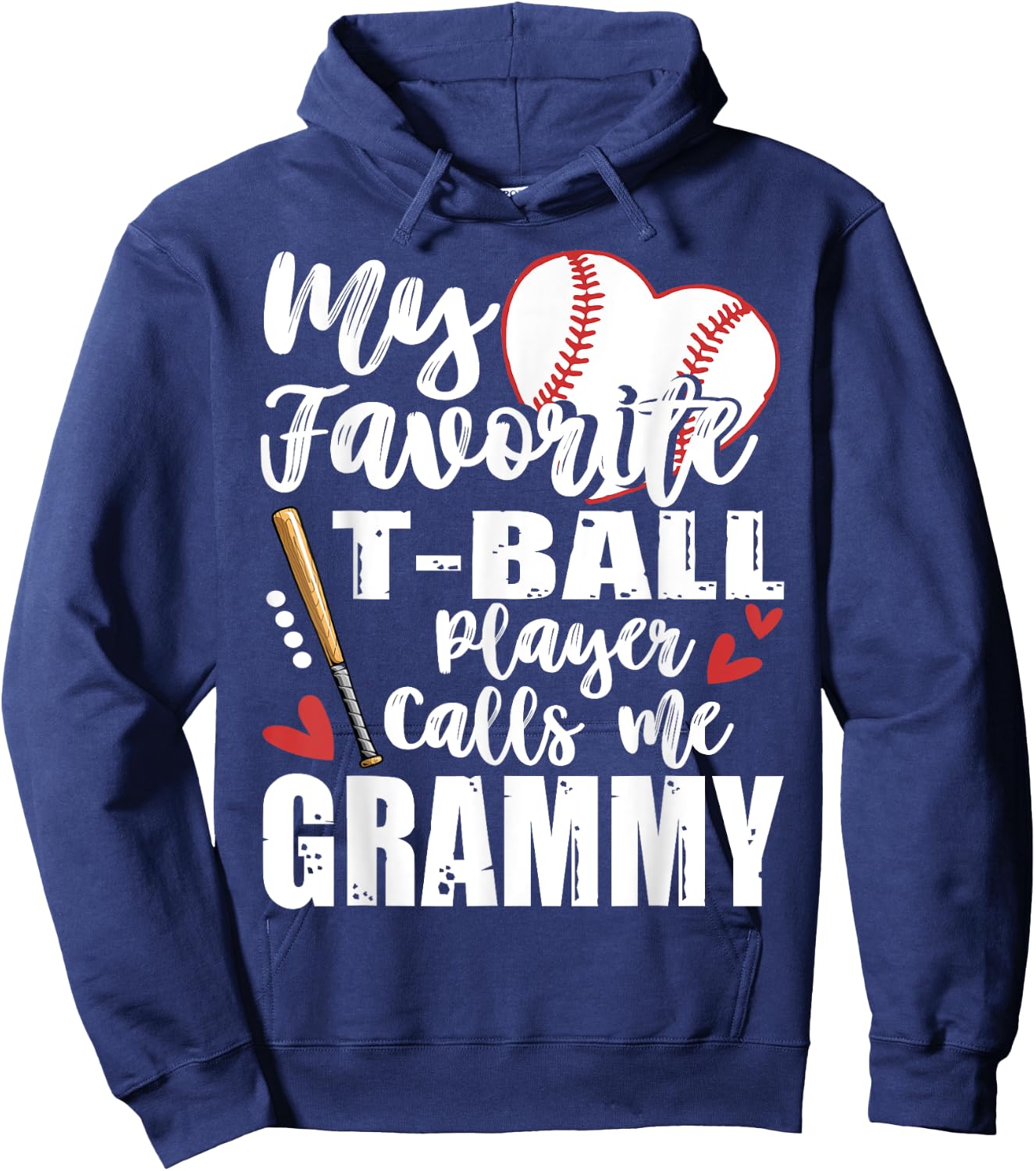 My Favorite T-Ball Player Calls Me Grammy Family Matching Hoodie - Hoodie | Navy