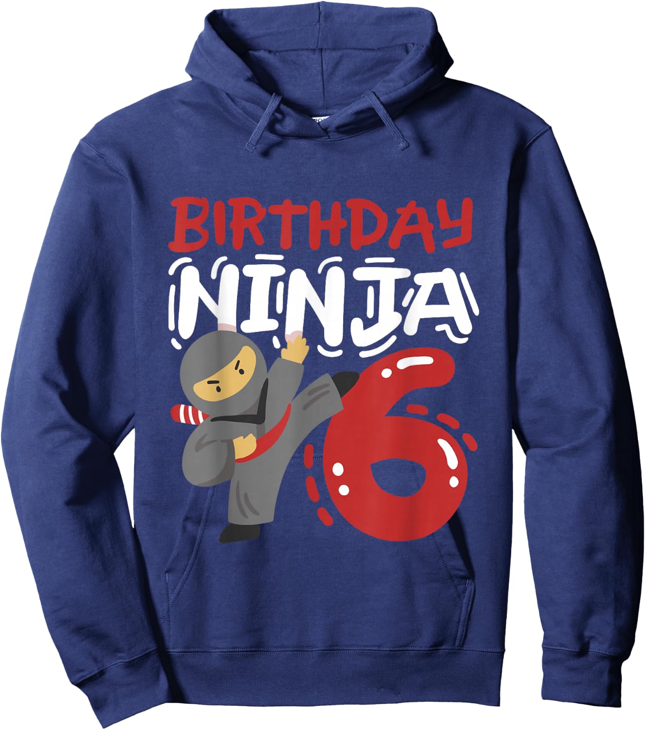 Birthday Ninja 6 Years Old Karate Kids 6th Birthday Boys Hoodie - Hoodie | Navy