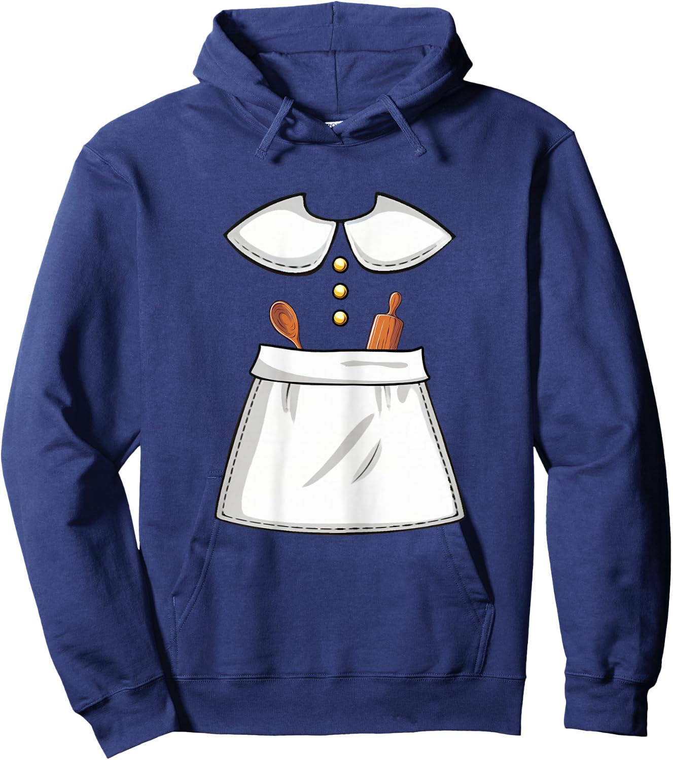 Pilgrim Costume Lady Thanksgiving Turkey Day Women Girls Hoodie - Hoodie | Navy