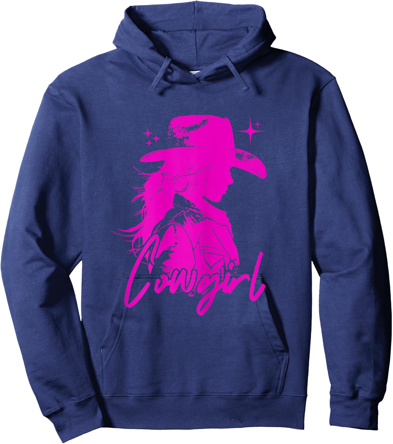 Pink Cute Cowgirl Disco Rodeo Outfit Country Coastal Preppy Hoodie - Hoodie | Navy
