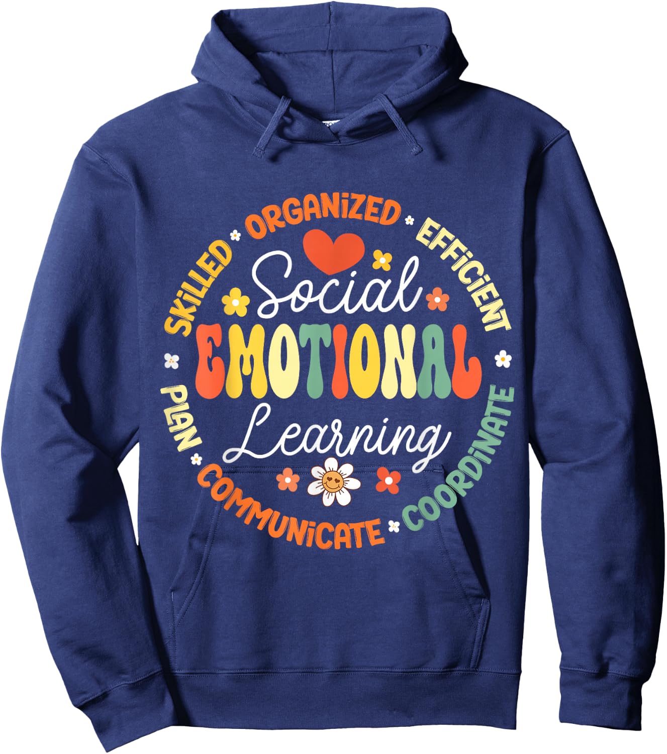 Social Emotional Learning Heart Counselor Teacher SEL Day Hoodie - Hoodie | Navy