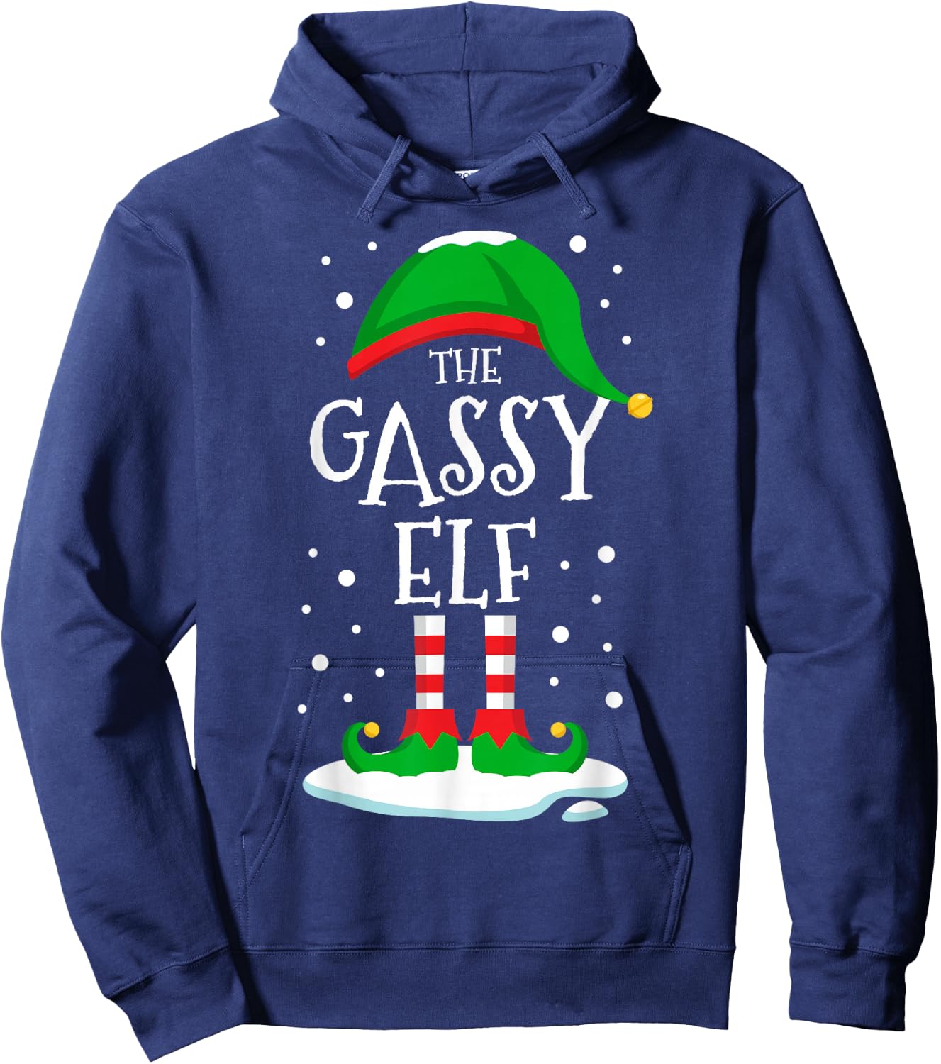 The Gassy Elf Christmas Family Matching Xmas Farting Funny Hoodie - Hoodie | Navy