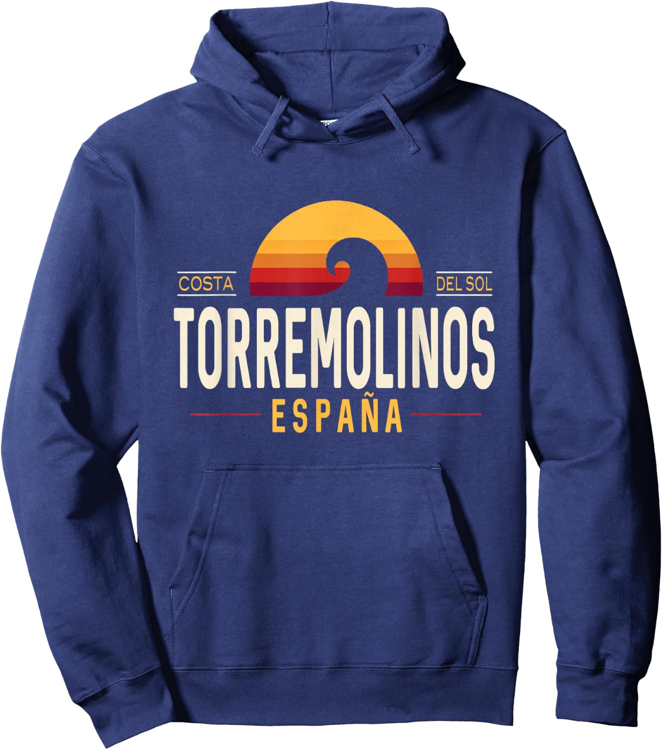 Torremolinos Spain | Torremolinos Costa del Sol España Wave Hoodie - Hoodie | Navy