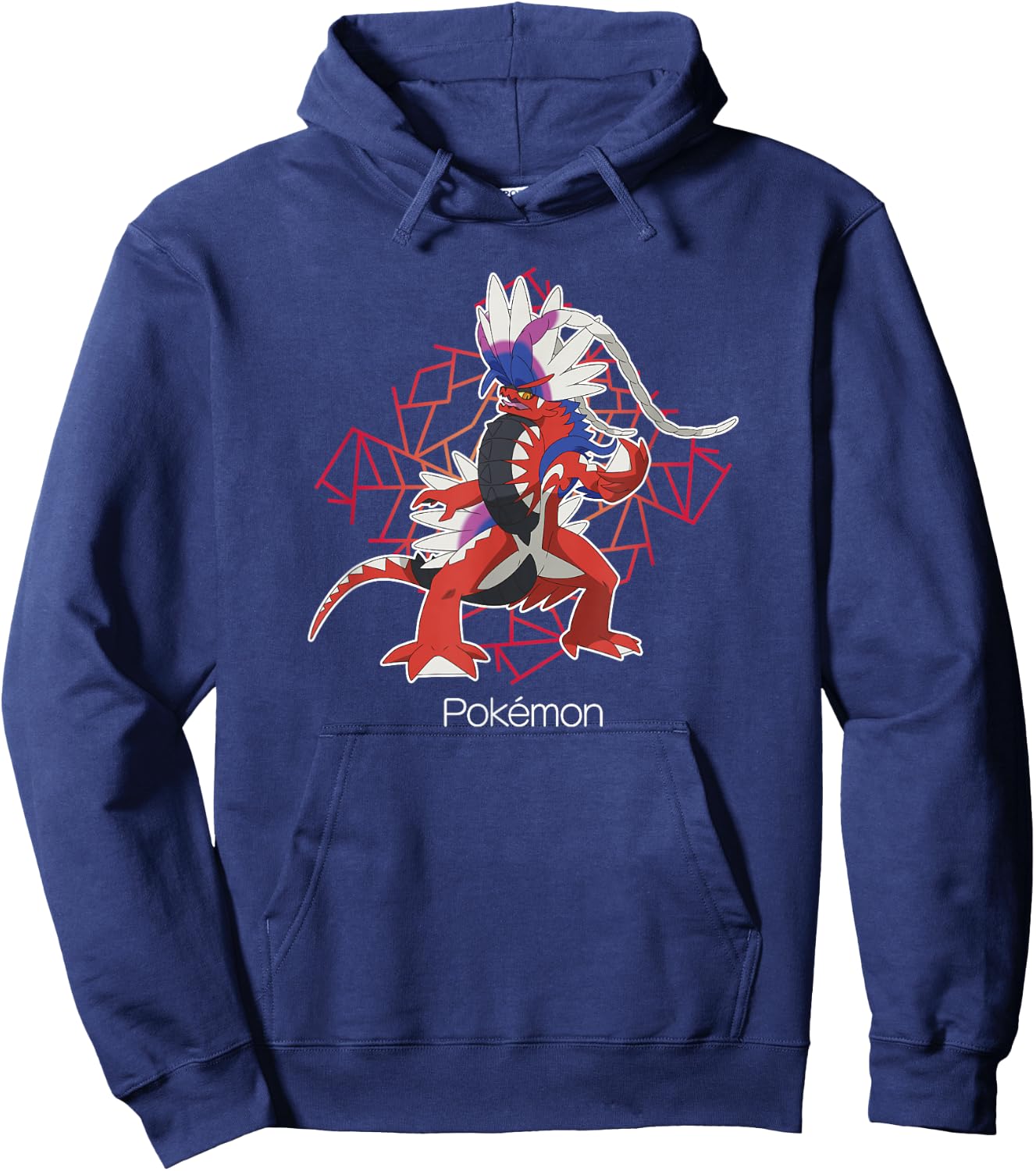 Pokémon Koraidon Legendary Geometric Background Portrait Hoodie - Hoodie | Navy