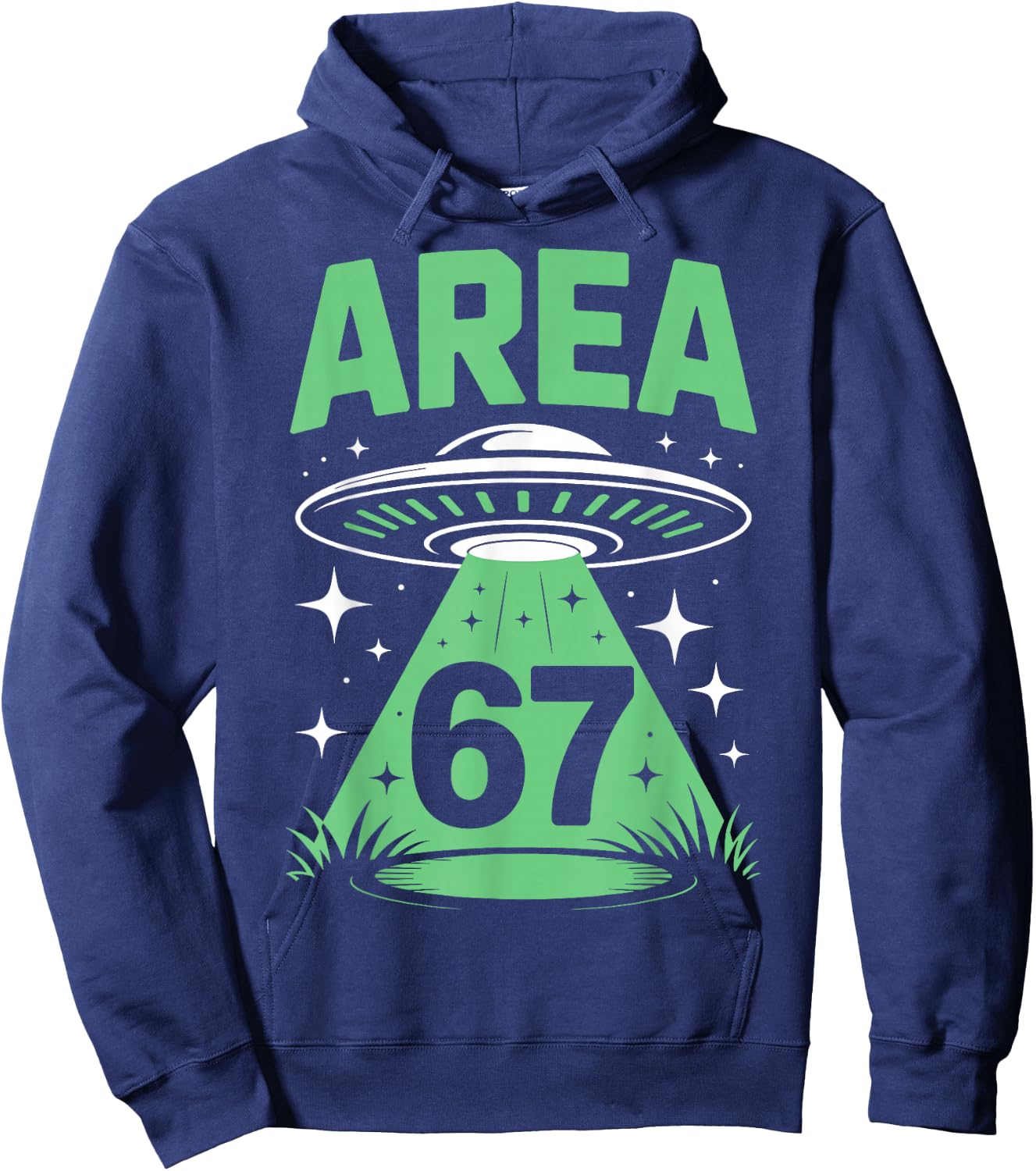 Funny Area 67 UFO Alien Six Seven Meme Gen Alpha Slang Kids Hoodie - Hoodie | Navy