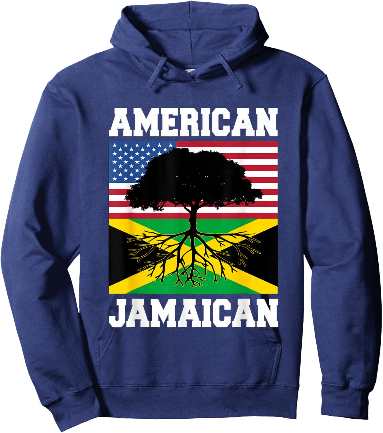 USA Jamaica Flag Jamaican Roots American Born America Small Hoodie - Hoodie | Navy