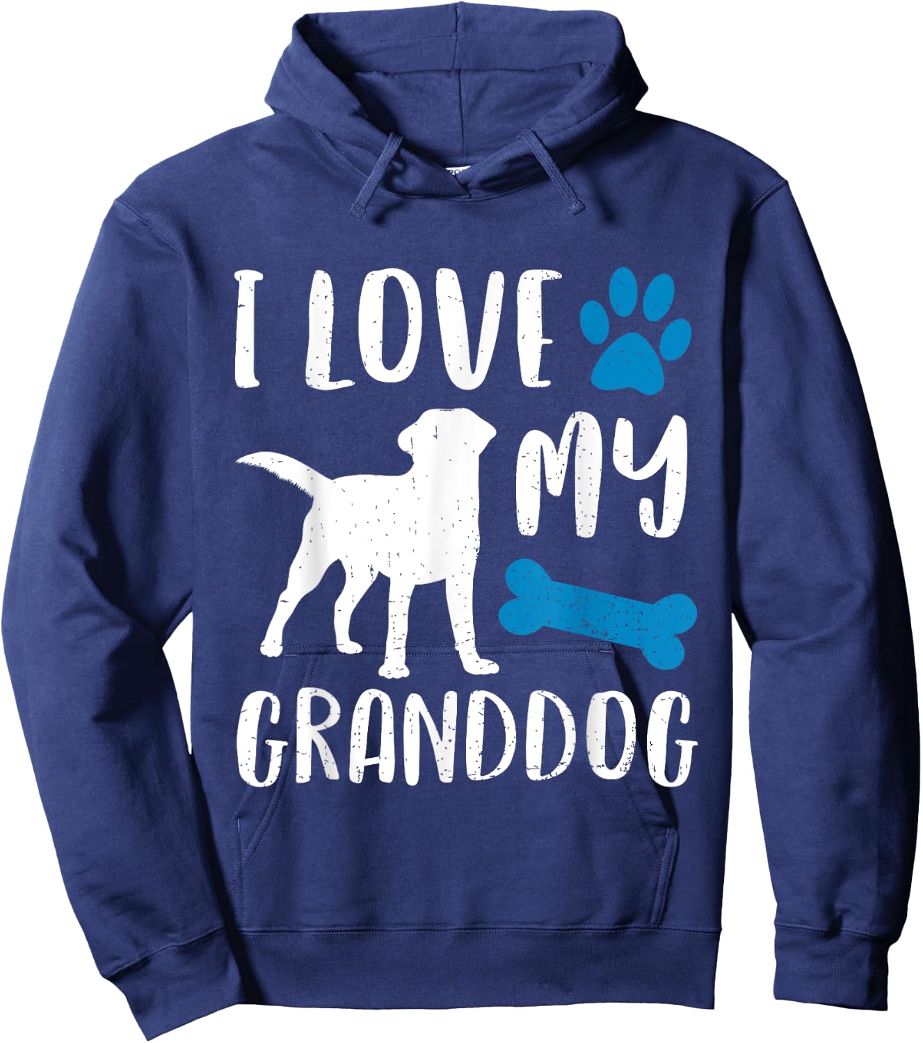 I Love My Granddog Shirt Labrador Retriever Dog Grandma Gift Women Girls Kids Hoodie - Hoodie | Navy