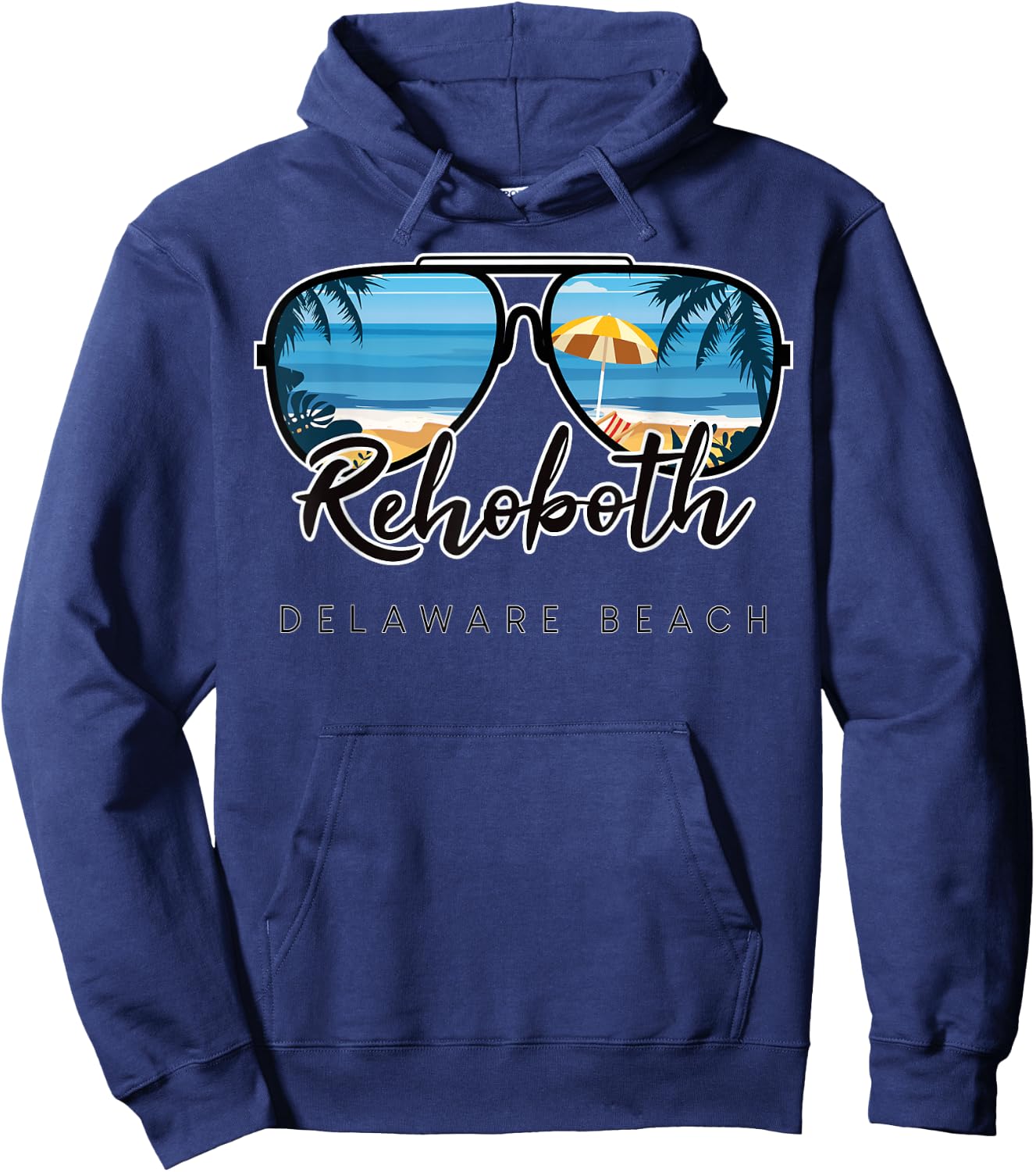 Rehoboth Beach Delaware Palm Tree Sunglasses Souvenir Men Women Kids Hoodie - Hoodie | Navy
