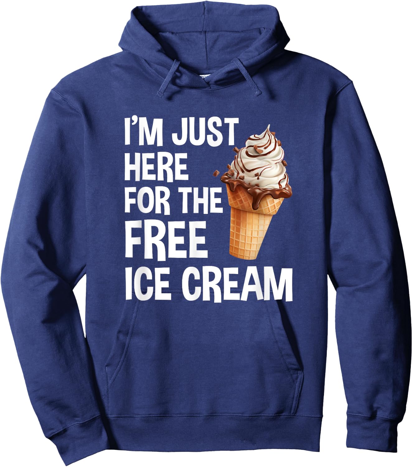 I'm Just Here For The Free Ice Cream Funny Cruise 2025 Hoodie - Hoodie | Navy