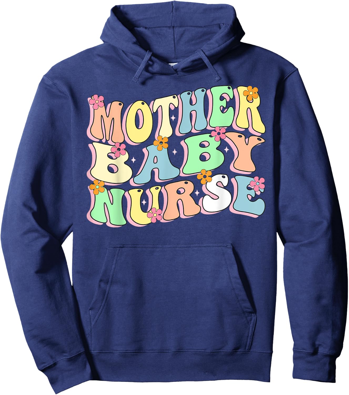 Mother Baby Nurse Floral Nursing Student Nurse Mother's Day Hoodie - Hoodie | Navy