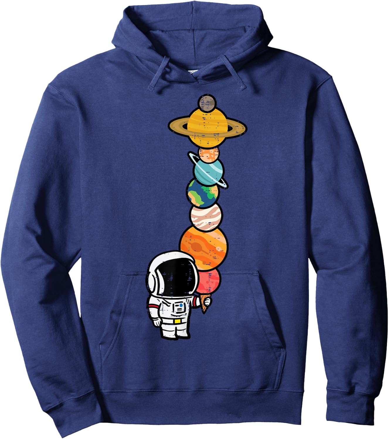 Astronaut Ice Cream Planets Space Boys Girls Kids Women Men Hoodie - Hoodie | Navy