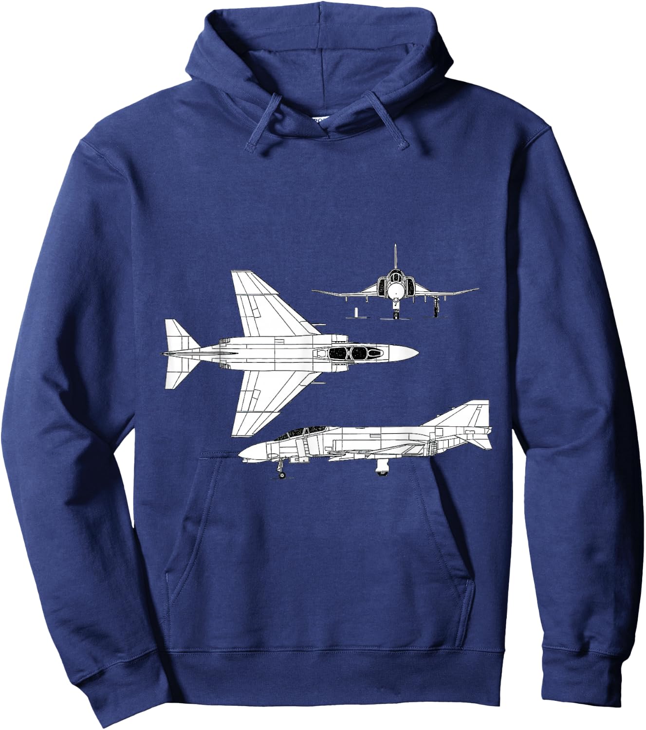 McDonnell Douglas F-4 Phantom II Blueprint Aircraft Hoodie - Hoodie | Navy