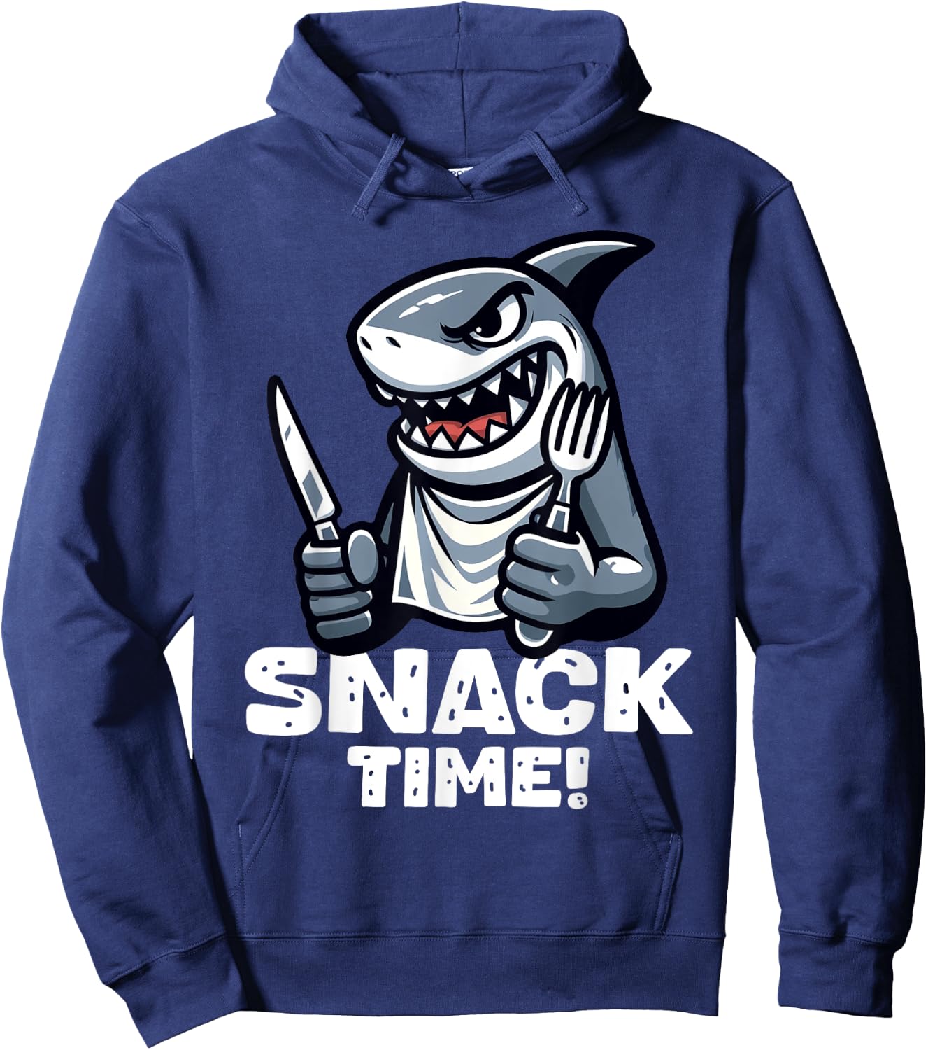 Cool Shark Snack Time Beach Funny Shark Women Girls Kids Hoodie - Hoodie | Navy