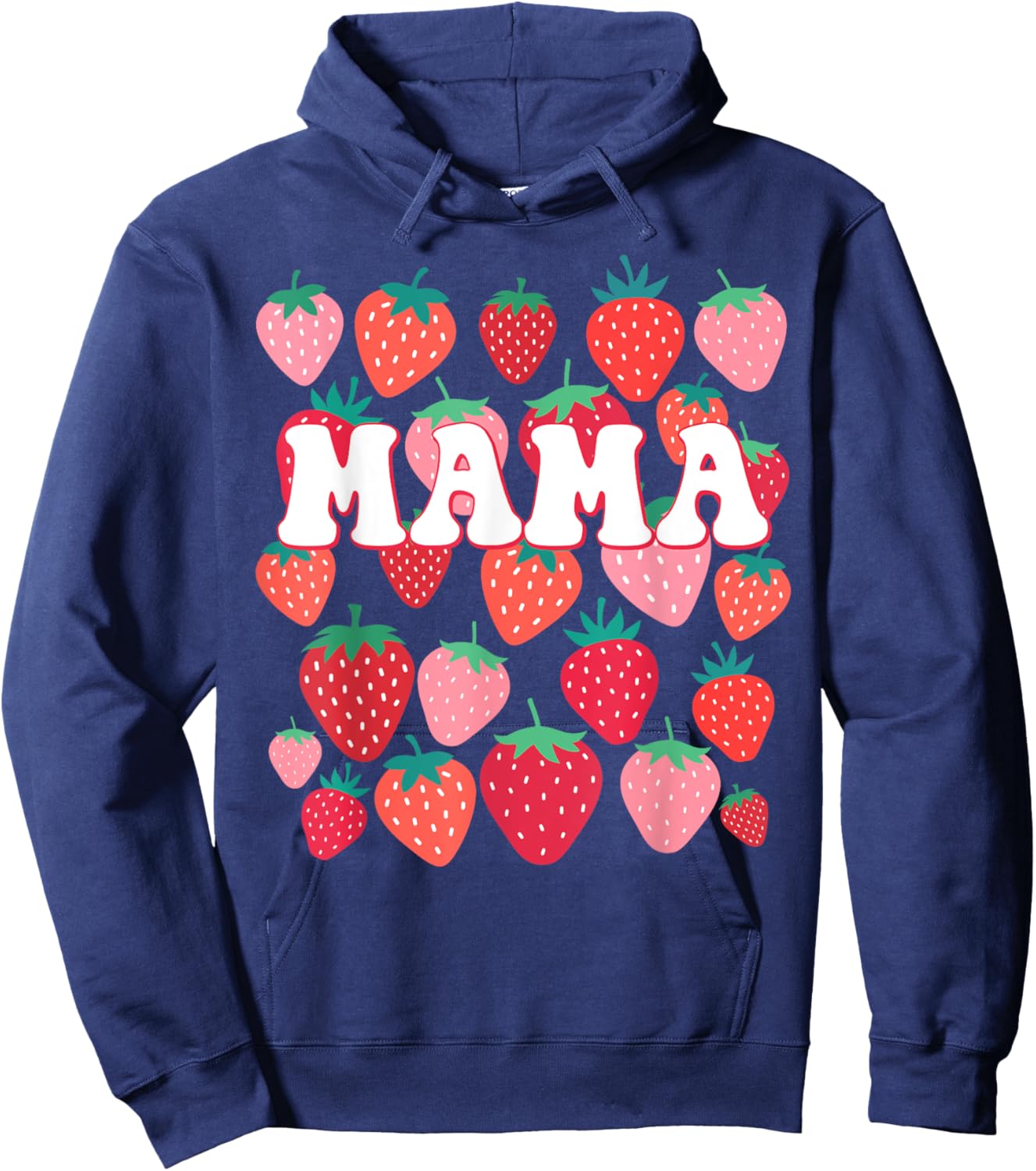Mama Berry Groovy Strawberry Birthday Family Matching Hoodie - Hoodie | Navy