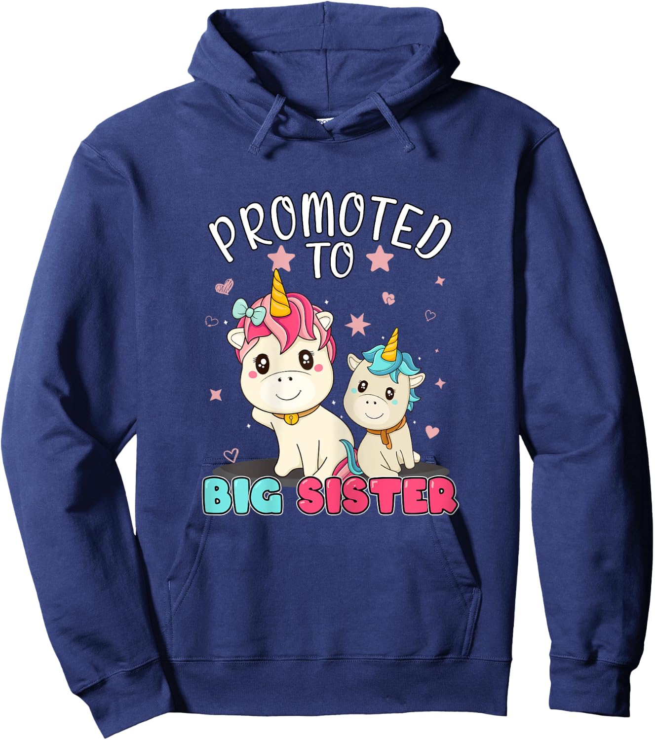 Promoted To Big Sister Unicorn Soon To Be A Big Sister Hoodie - Hoodie | Navy