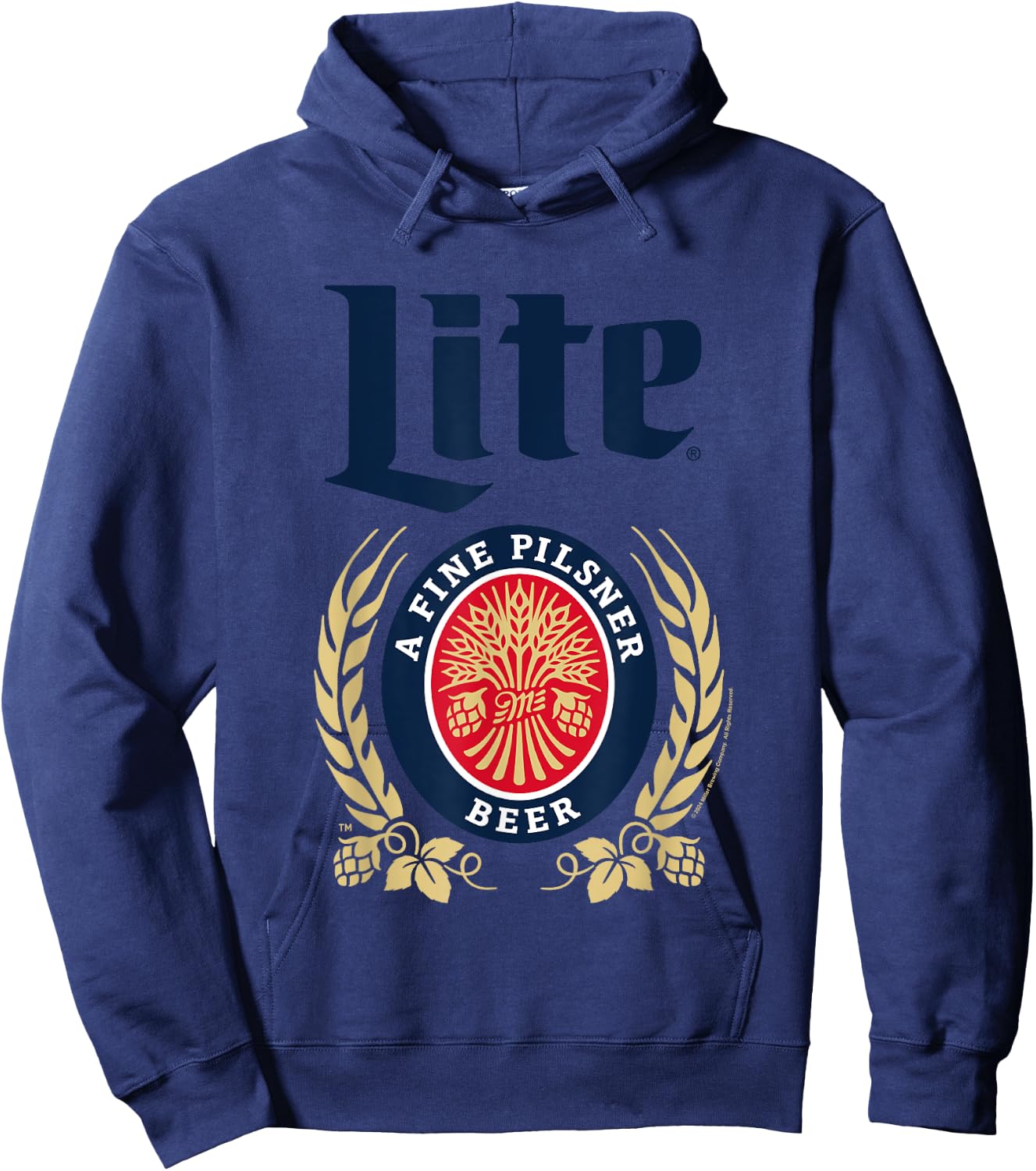 Miller Lite A Fine Pilsner Classic Vintage Logo Hoodie - Hoodie | Navy