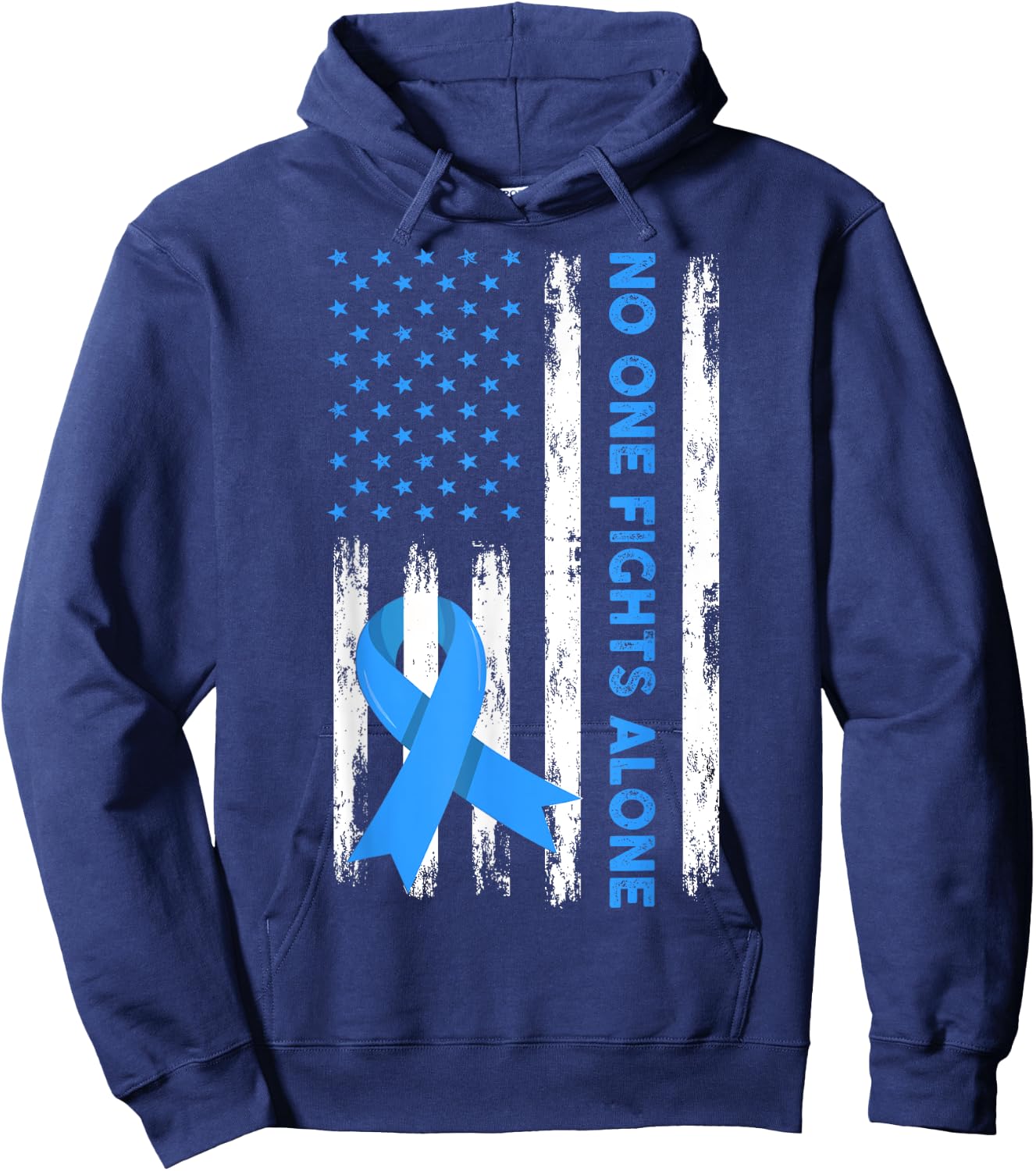 Fight Prostate Cancer American Flag Prostate Cancer Awarenes Kids Men Hoodie - Hoodie | Navy