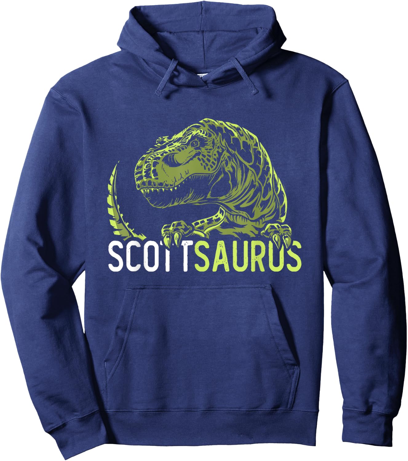Scott Saurus Personalized Name Dinosaur T-Rex Hoodie - Hoodie | Navy