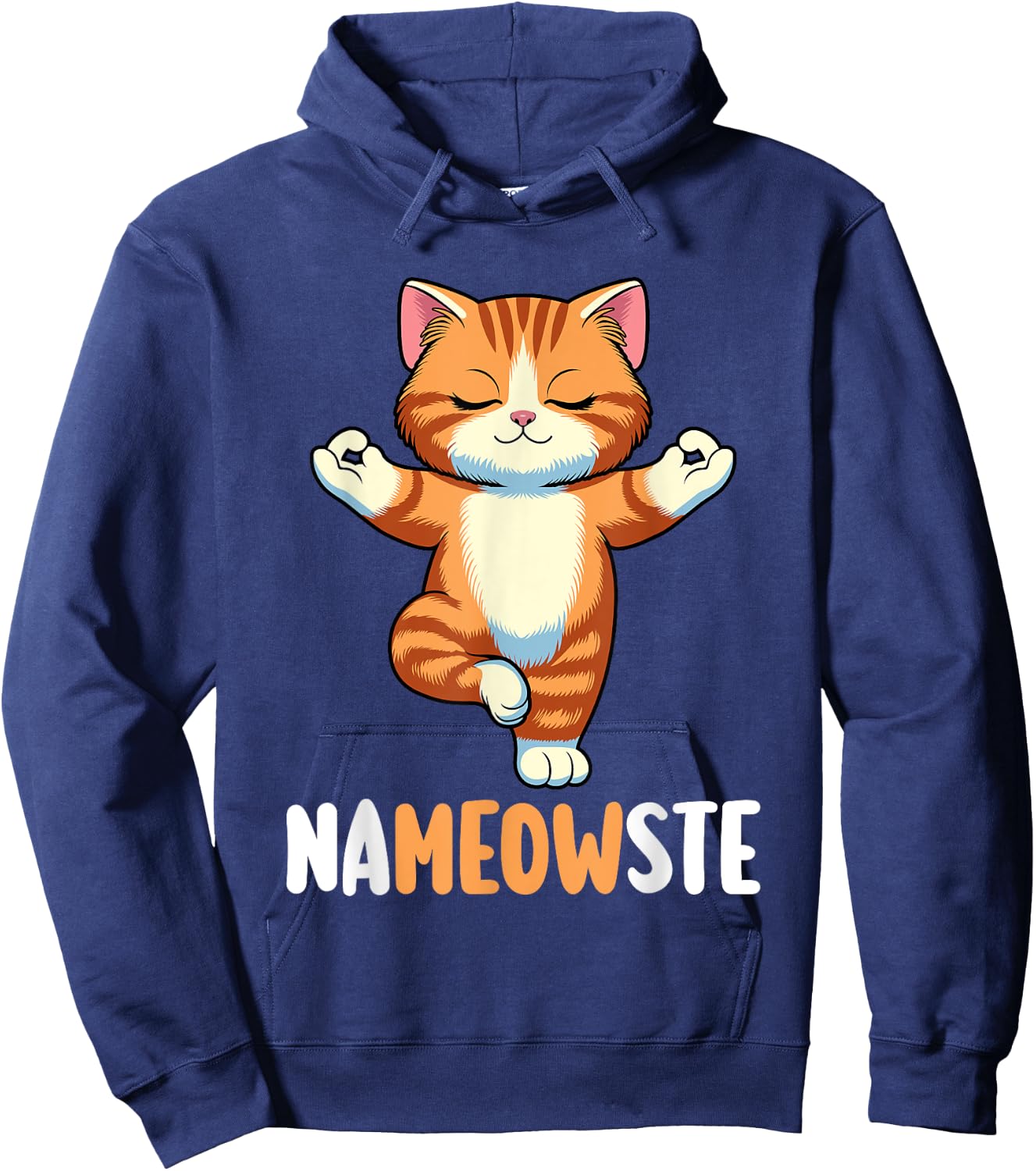 Yoga Cat Nameowste Meditation Zen Kitten Namaste Funny Hoodie - Hoodie | Navy