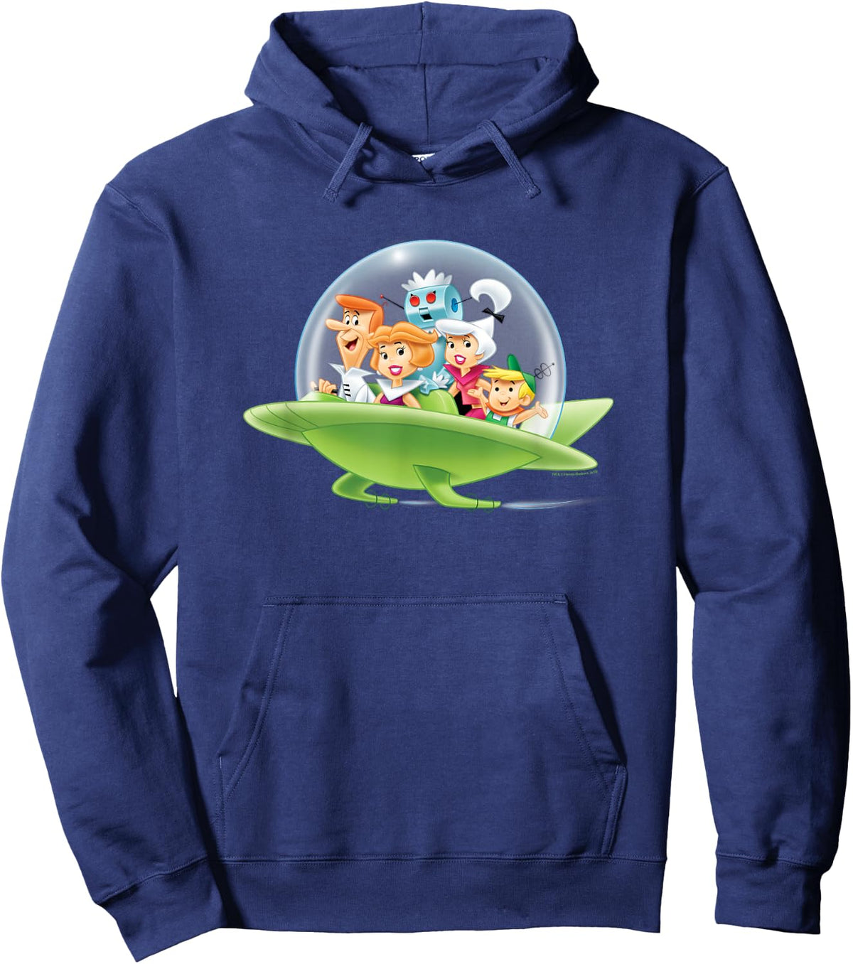 Popfunk The Jetsons Family Cruising -Adults Black Small Hoodie - Hoodie | Navy