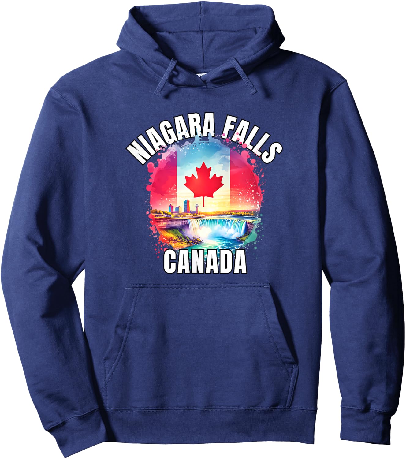 Niagara Falls Canada Ontario Canadian Flag Toronto Vacation Hoodie - Hoodie | Navy