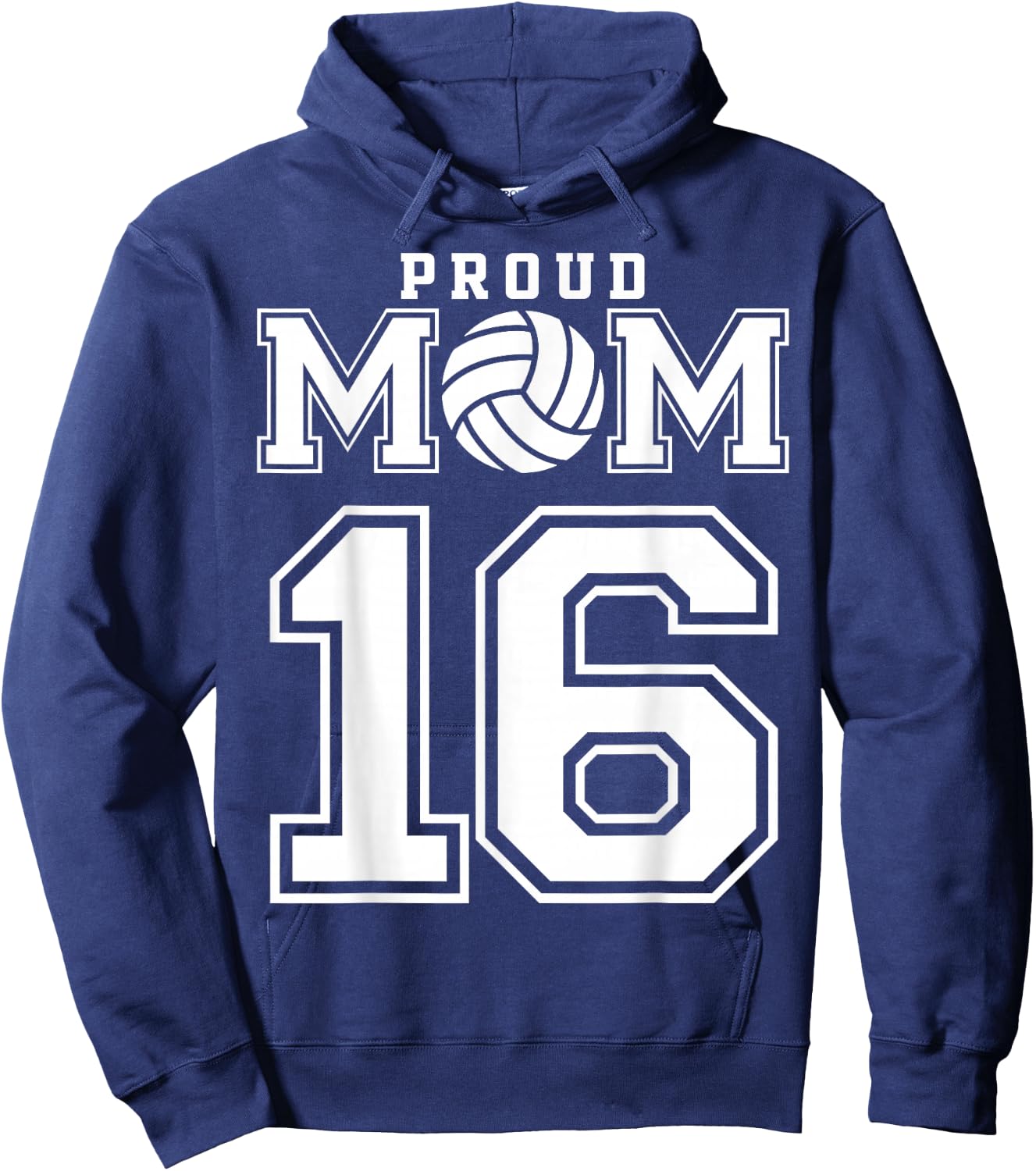 Custom Proud Volleyball Mom Number 16 Personalized Women Hoodie - Hoodie | Navy