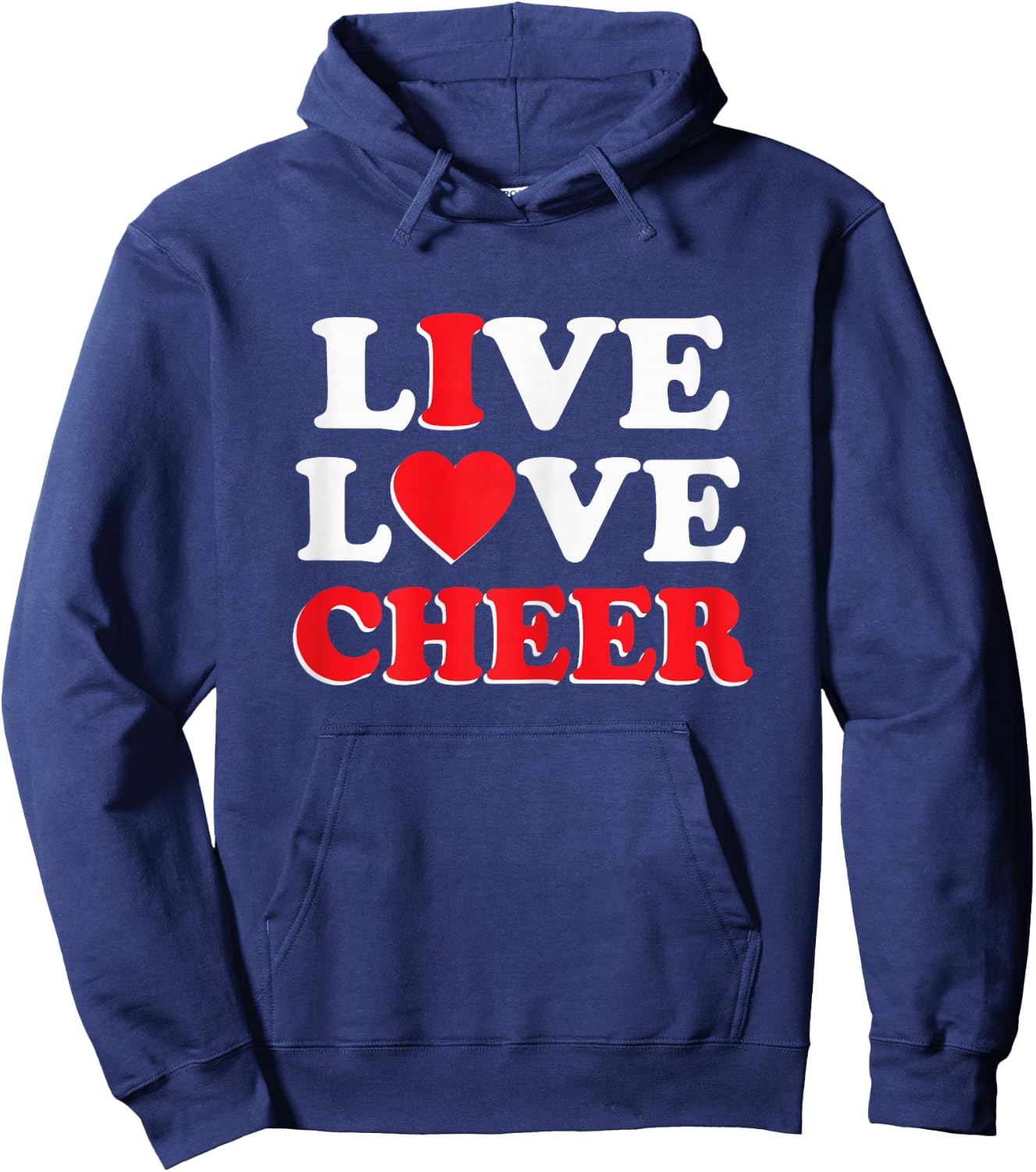 Live Love Cheer Girls Women Cheerleading Cheerleader Cheer Hoodie - Hoodie | Navy