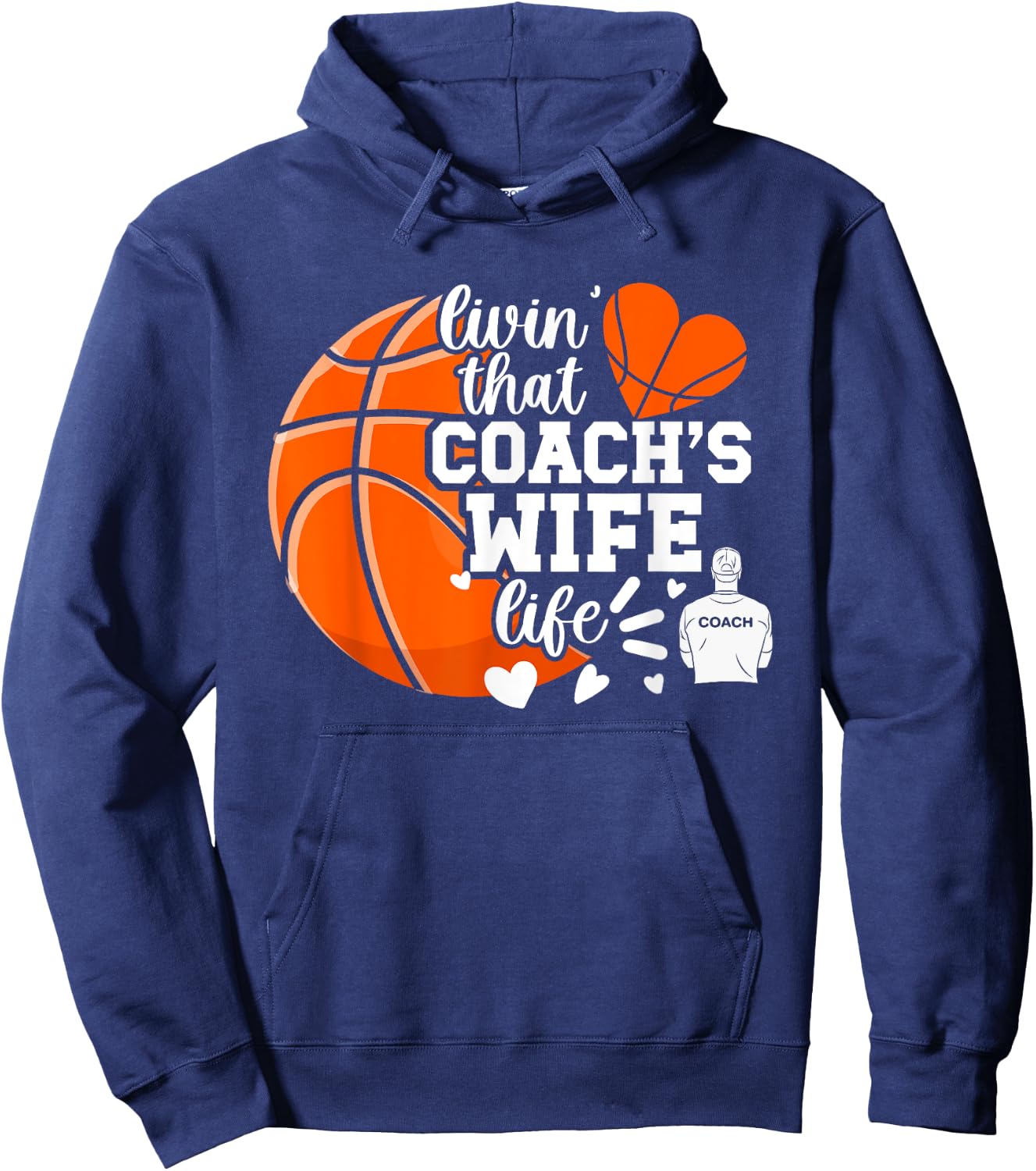 Basketball Coach's Wife Life Basketball Coach Wife Hoodie - Hoodie | Navy