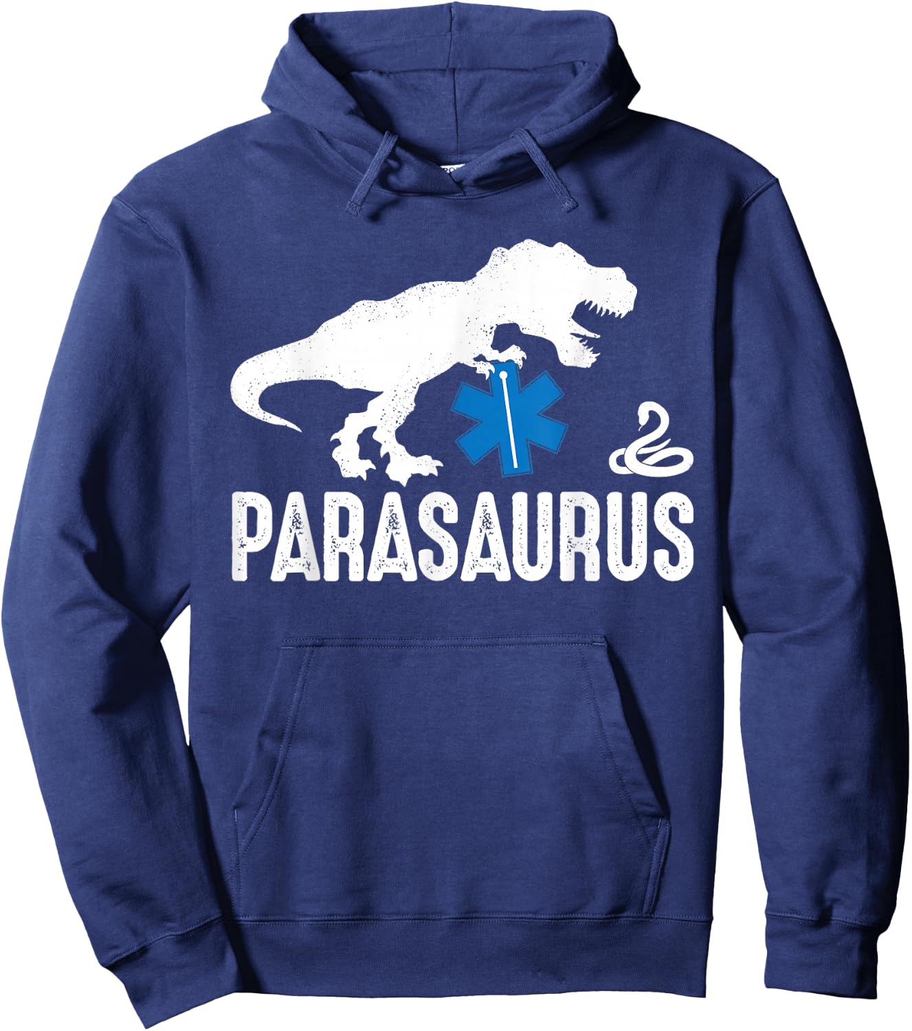 Parasaurus Funny Dinosaur Paramedic EMT Emergency Responder Hoodie - Hoodie | Navy