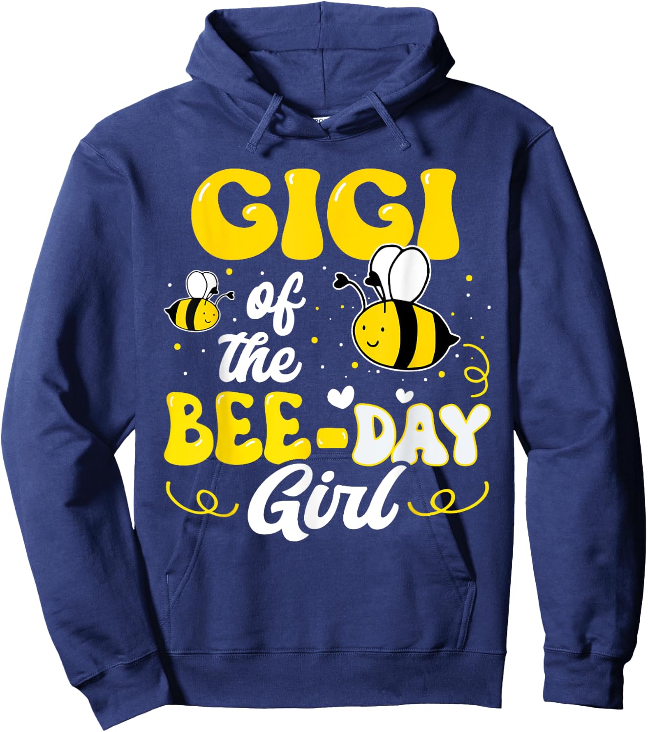Gigi of The Bee Day Girl Bee Birthday Party Theme Groovy Hoodie - Hoodie | Navy